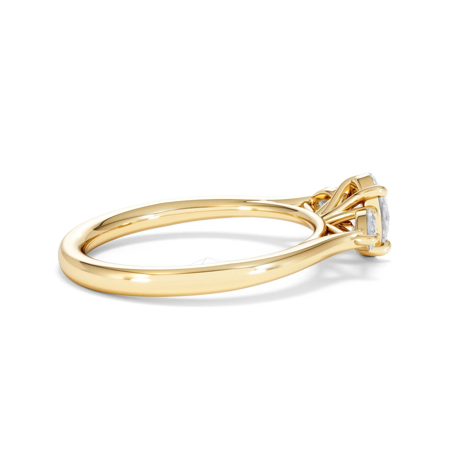 Evoke 3 Stone Oval Cut Lab Diamond Ring 0.50ct in 18K Gold Vermeil - Image 31