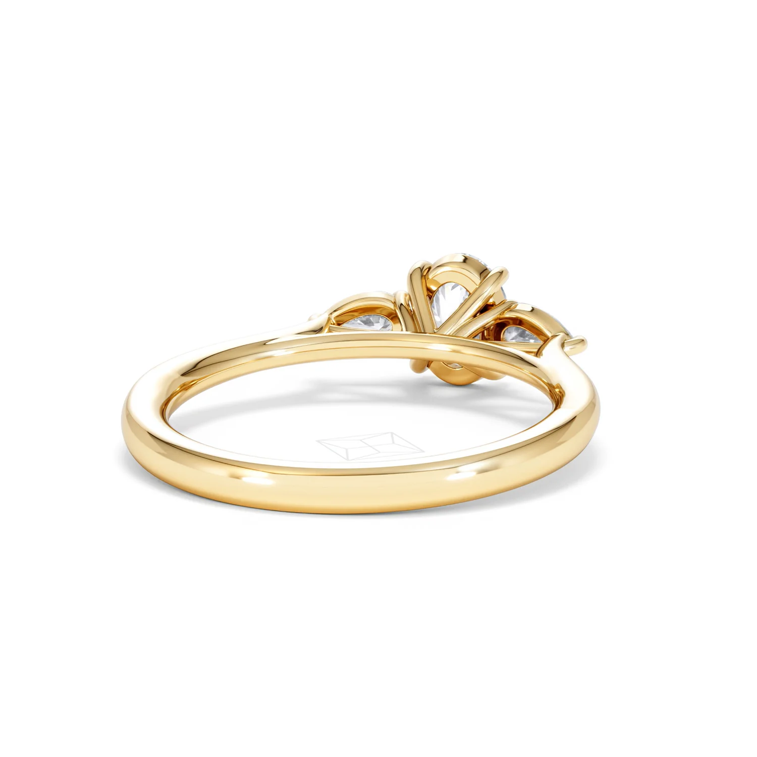 Evoke 3 Stone Oval Cut Lab Diamond Ring 0.50ct in 18K Gold Vermeil - Image 43