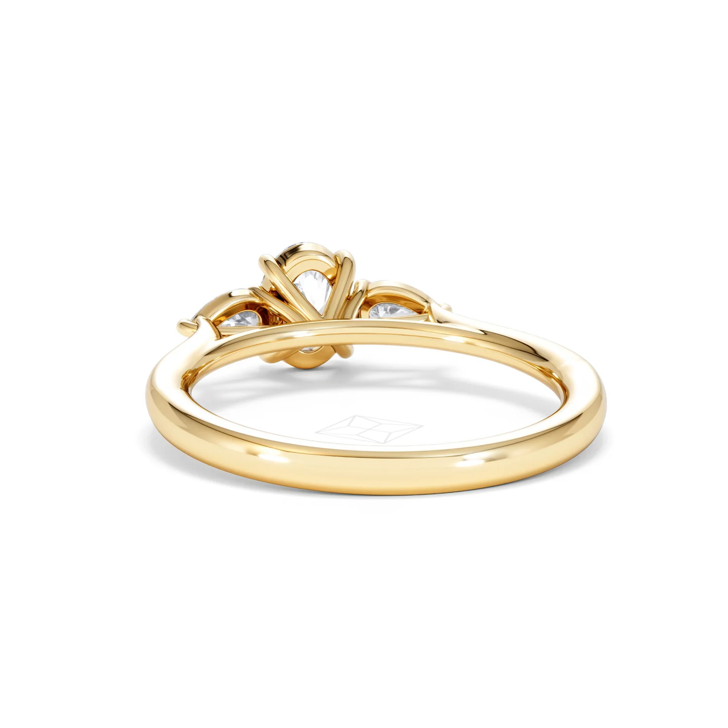 Evoke 3 Stone Oval Cut Lab Diamond Ring 0.50ct in 18K Gold Vermeil - Image 51