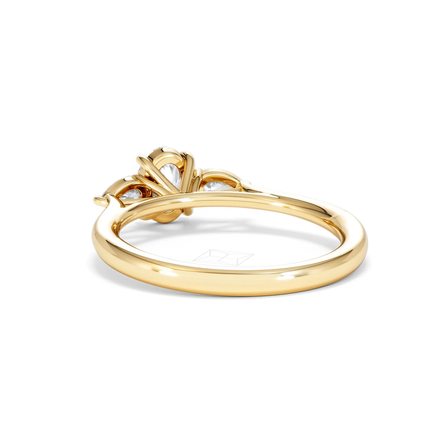 Evoke 3 Stone Oval Cut Lab Diamond Ring 0.50ct in 18K Gold Vermeil - Image 53