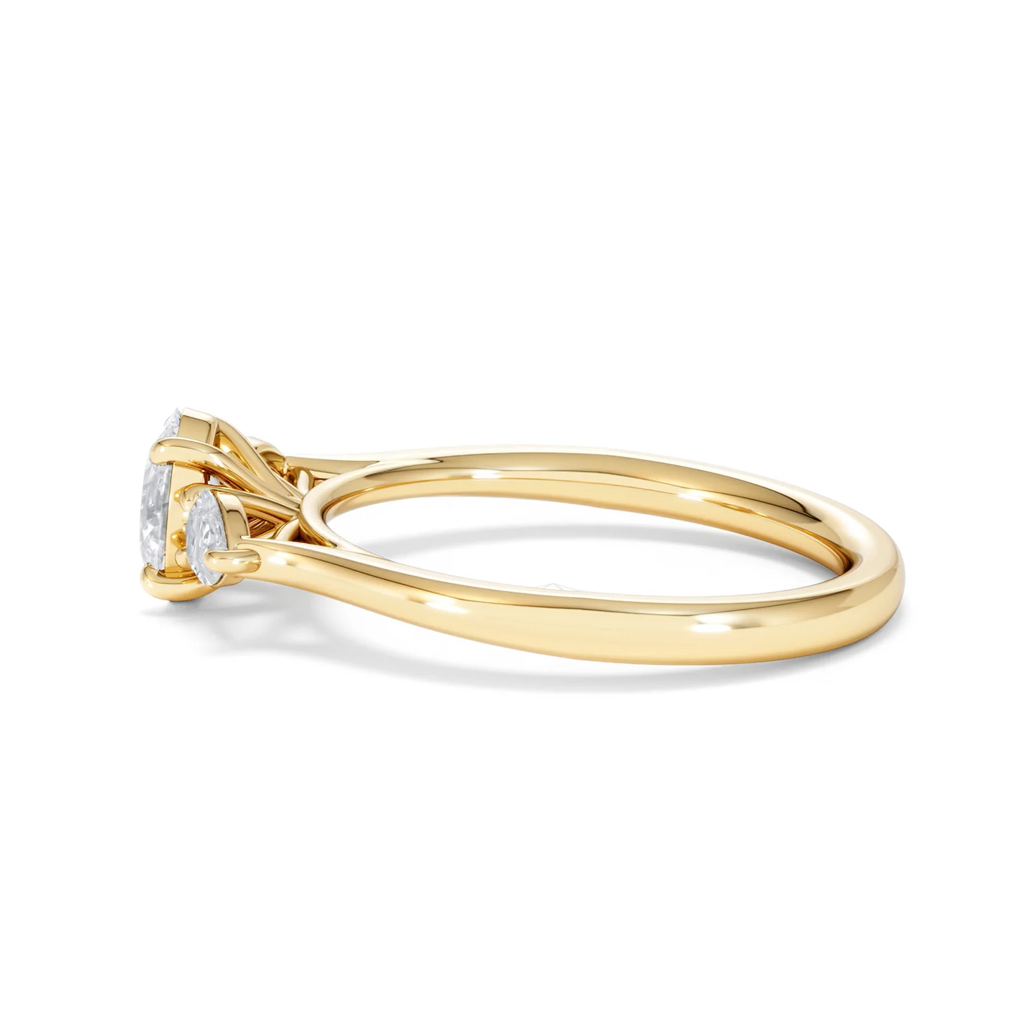 Evoke 3 Stone Oval Cut Lab Diamond Ring 0.50ct in 18K Gold Vermeil - Image 67