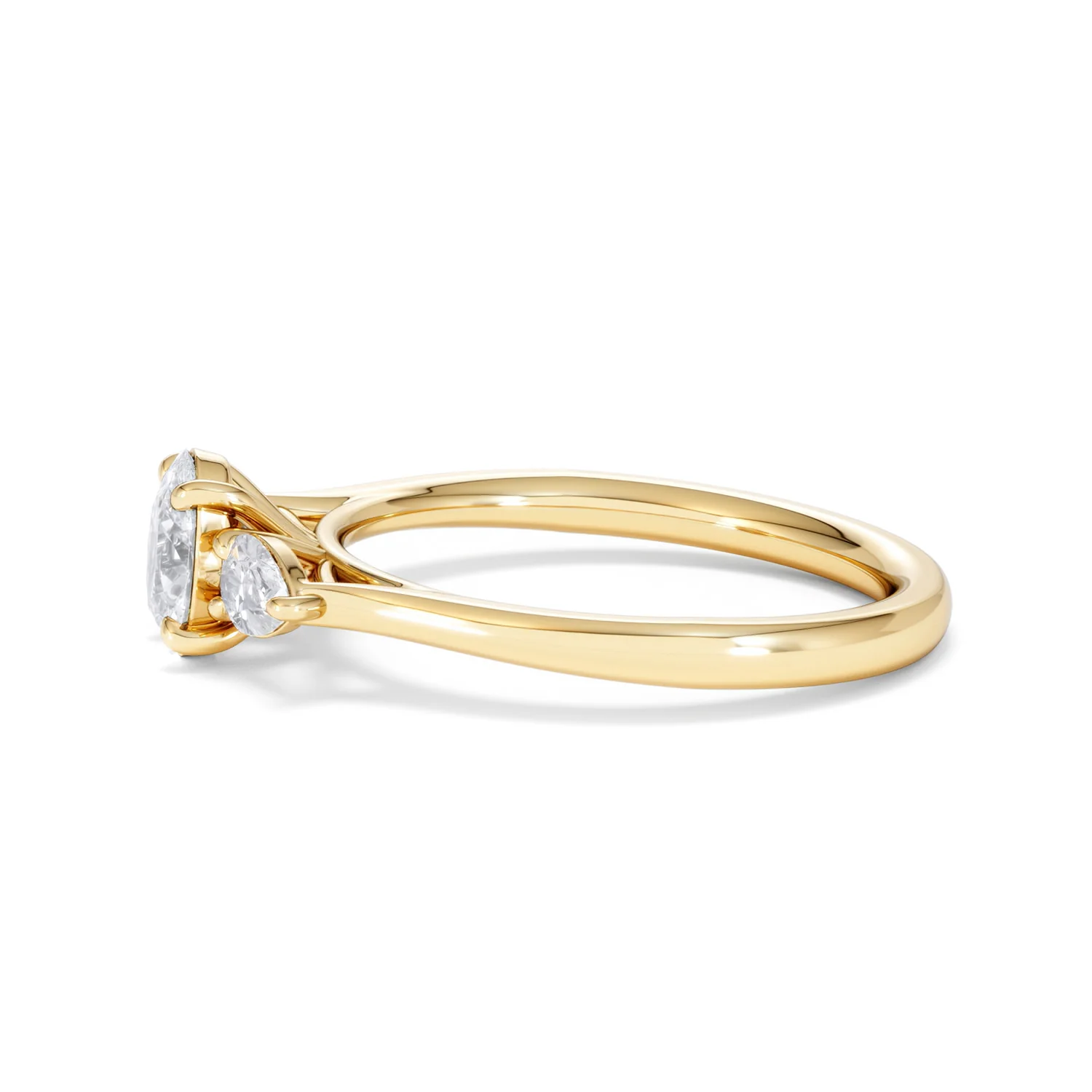 Evoke 3 Stone Oval Cut Lab Diamond Ring 0.50ct in 18K Gold Vermeil - Image 70