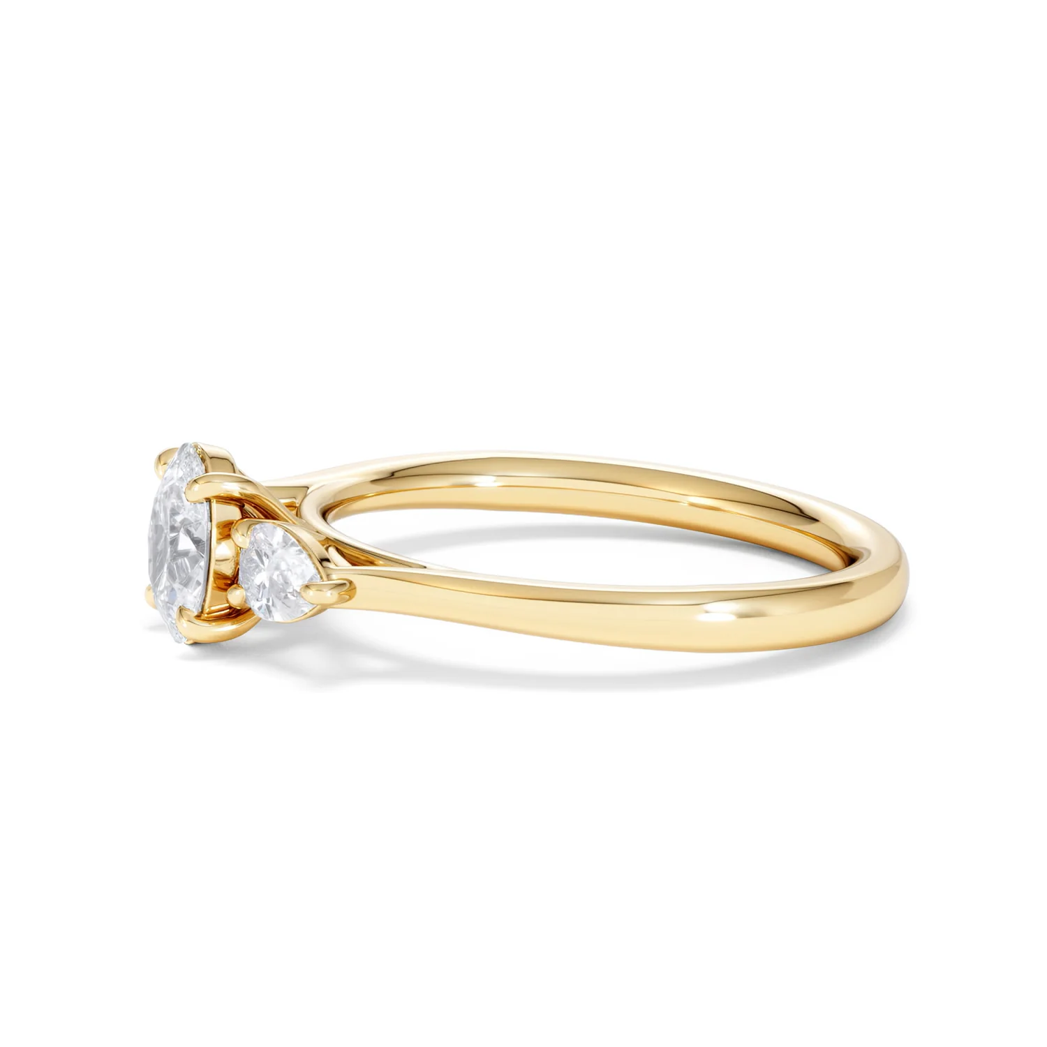 Evoke 3 Stone Oval Cut Lab Diamond Ring 0.50ct in 18K Gold Vermeil - Image 72