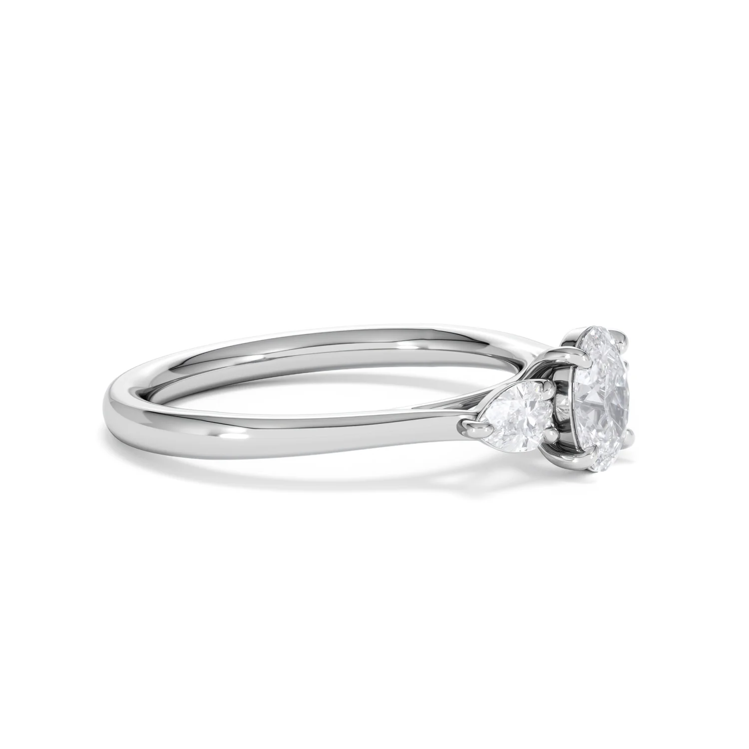 Evoke 3 Stone Oval Cut Lab Diamond Ring 0.50ct in 925 Silver - Image 22