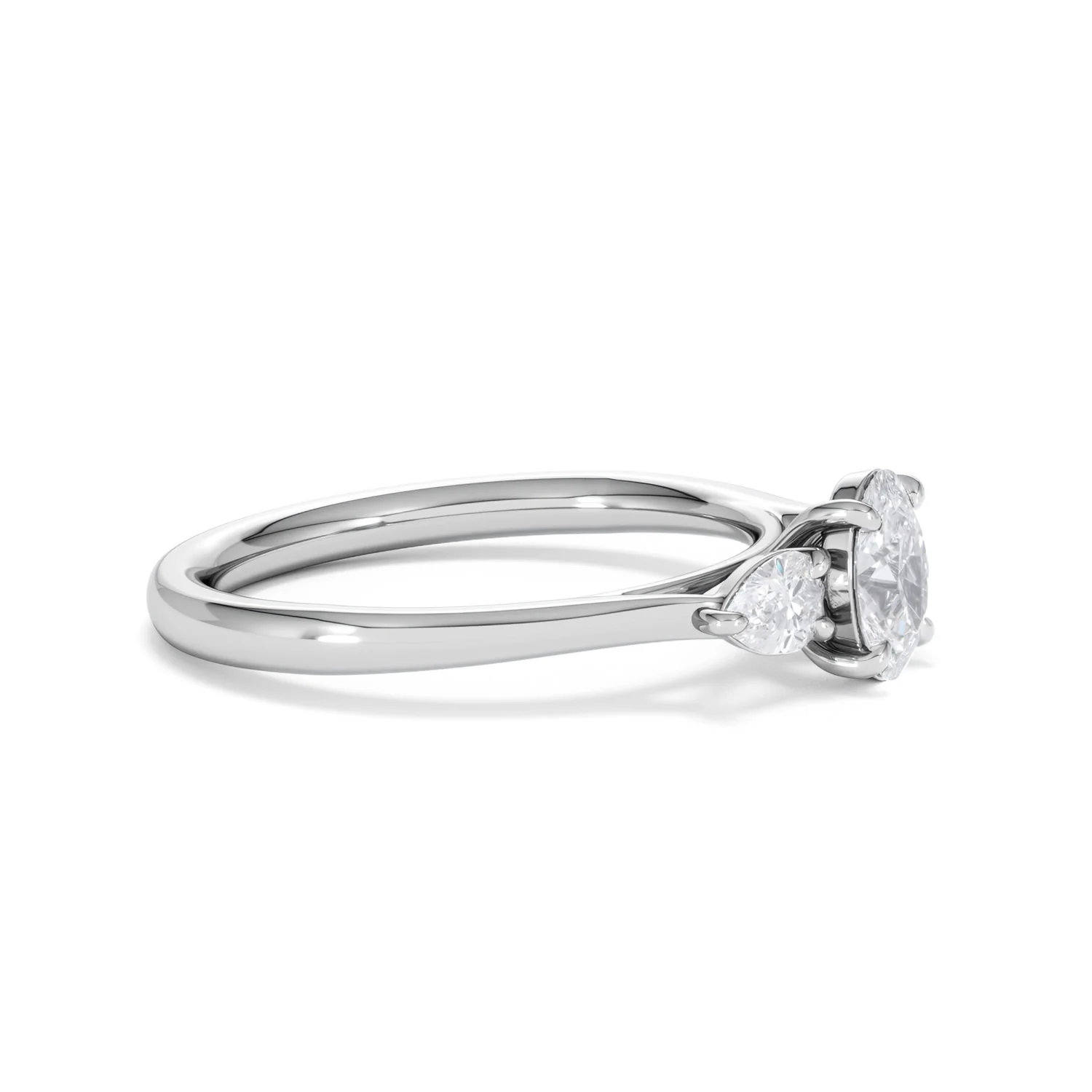 Evoke 3 Stone Oval Cut Lab Diamond Ring 0.50ct in 925 Silver - Image 23