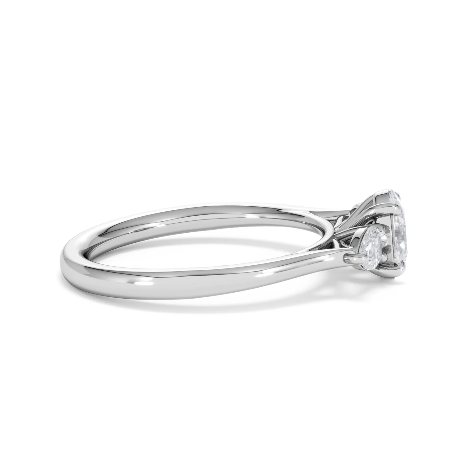 Evoke 3 Stone Oval Cut Lab Diamond Ring 0.50ct in 925 Silver - Image 28