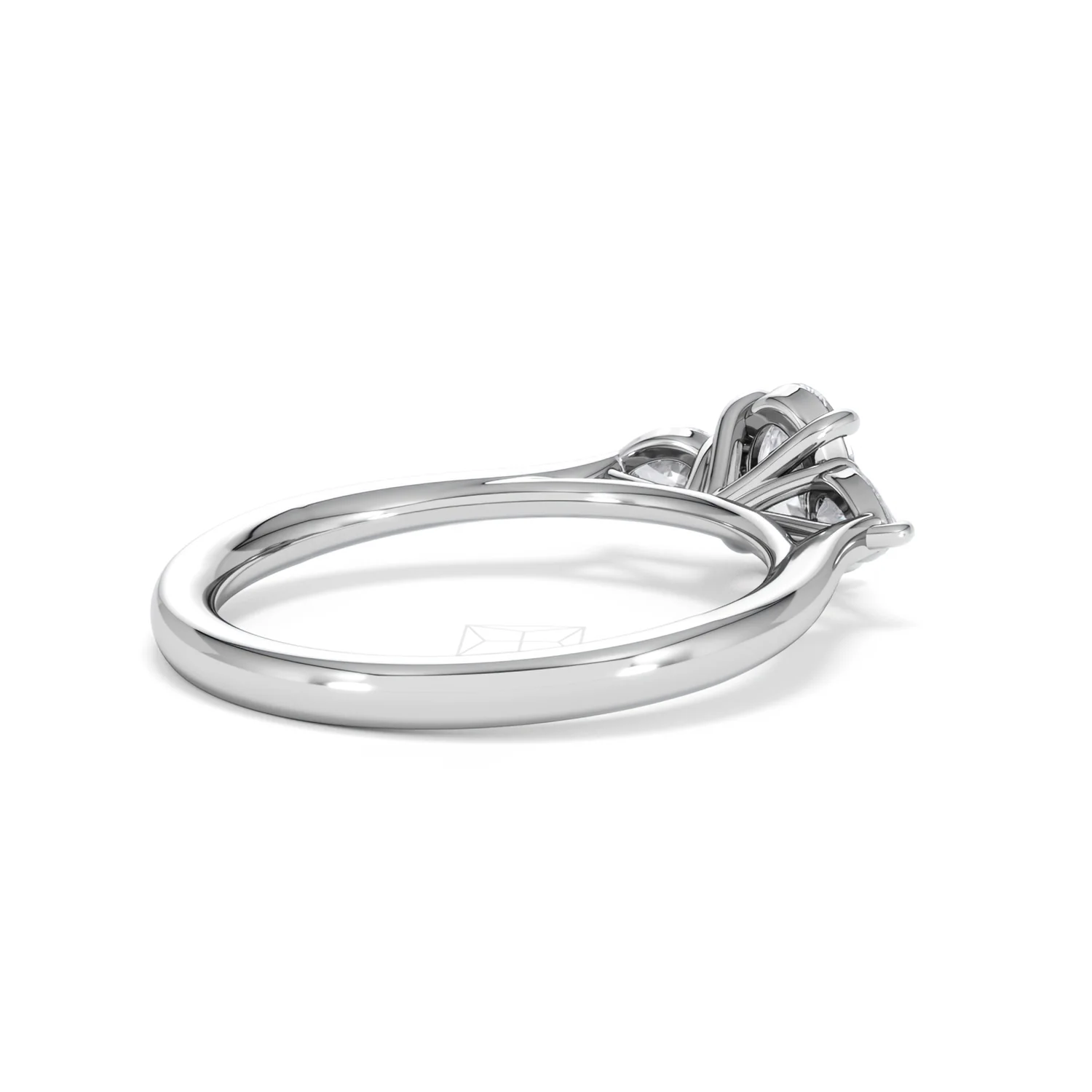 Evoke 3 Stone Oval Cut Lab Diamond Ring 0.50ct in 925 Silver - Image 38