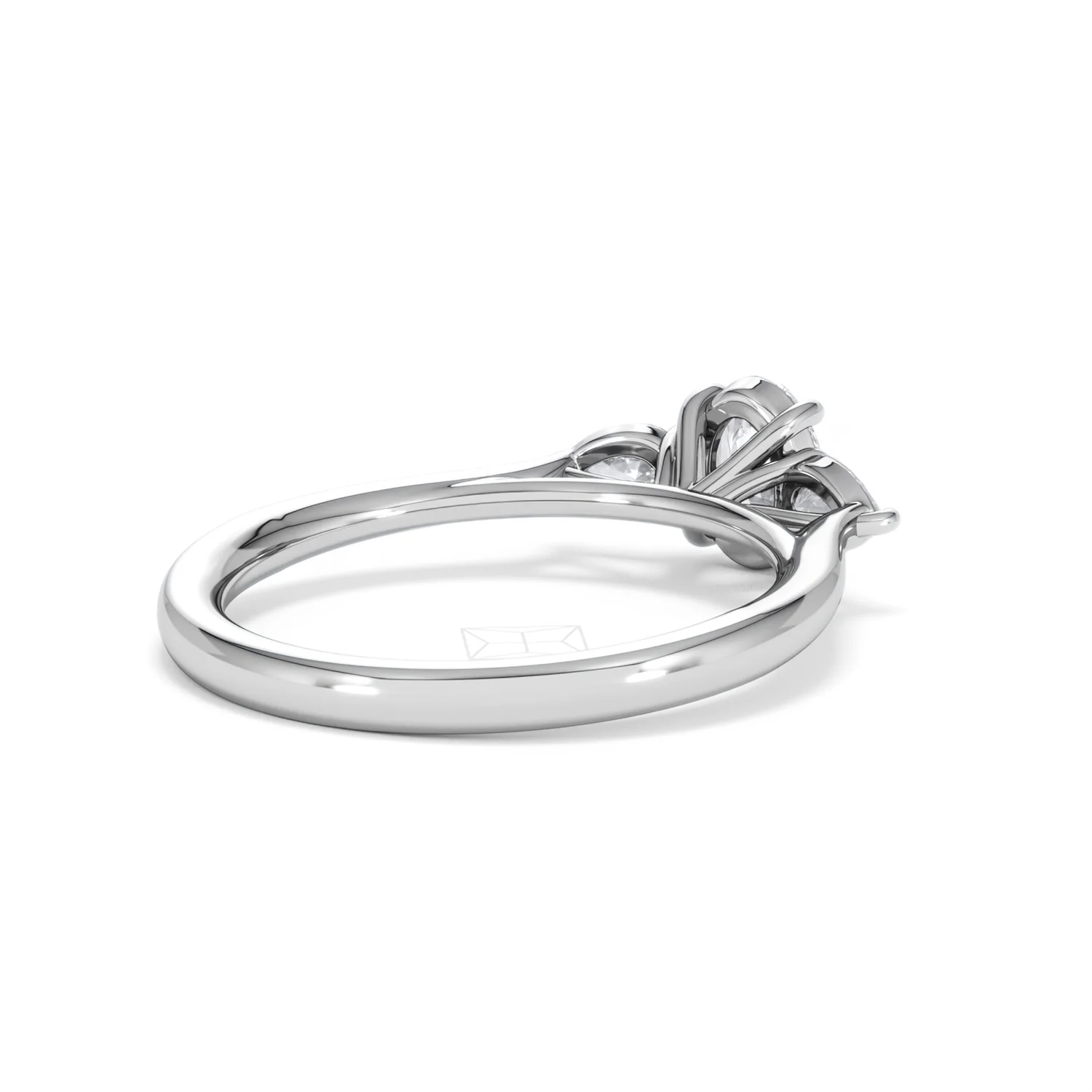 Evoke 3 Stone Oval Cut Lab Diamond Ring 0.50ct in 925 Silver - Image 40