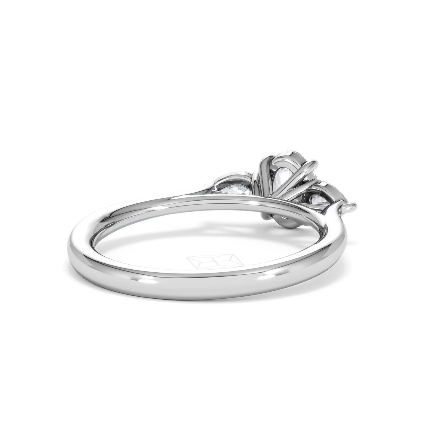 Evoke 3 Stone Oval Cut Lab Diamond Ring 0.50ct in 925 Silver - Image 42