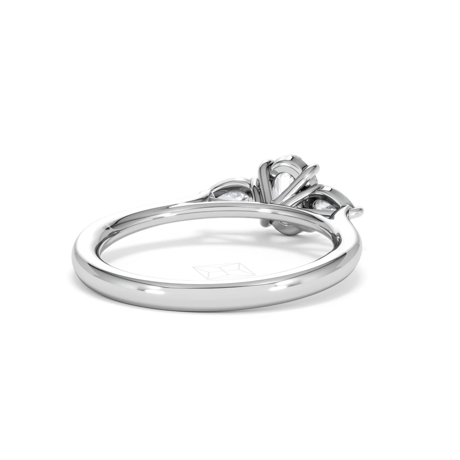 Evoke 3 Stone Oval Cut Lab Diamond Ring 0.50ct in 925 Silver - Image 43