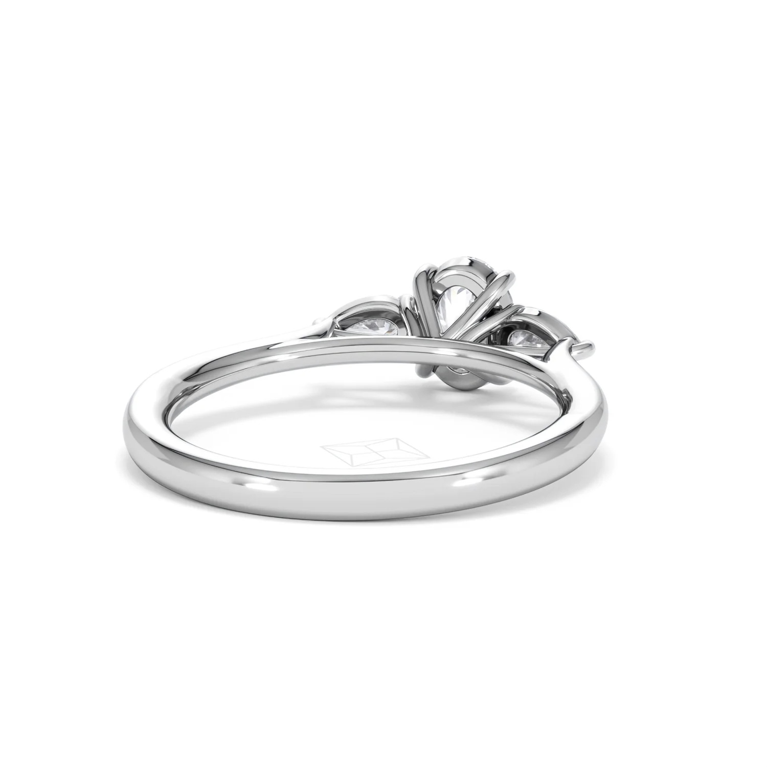 Evoke 3 Stone Oval Cut Lab Diamond Ring 0.50ct in 925 Silver - Image 44