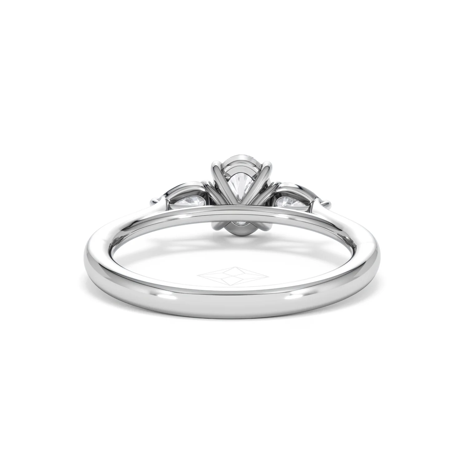 Evoke 3 Stone Oval Cut Lab Diamond Ring 0.50ct in 925 Silver - Image 48