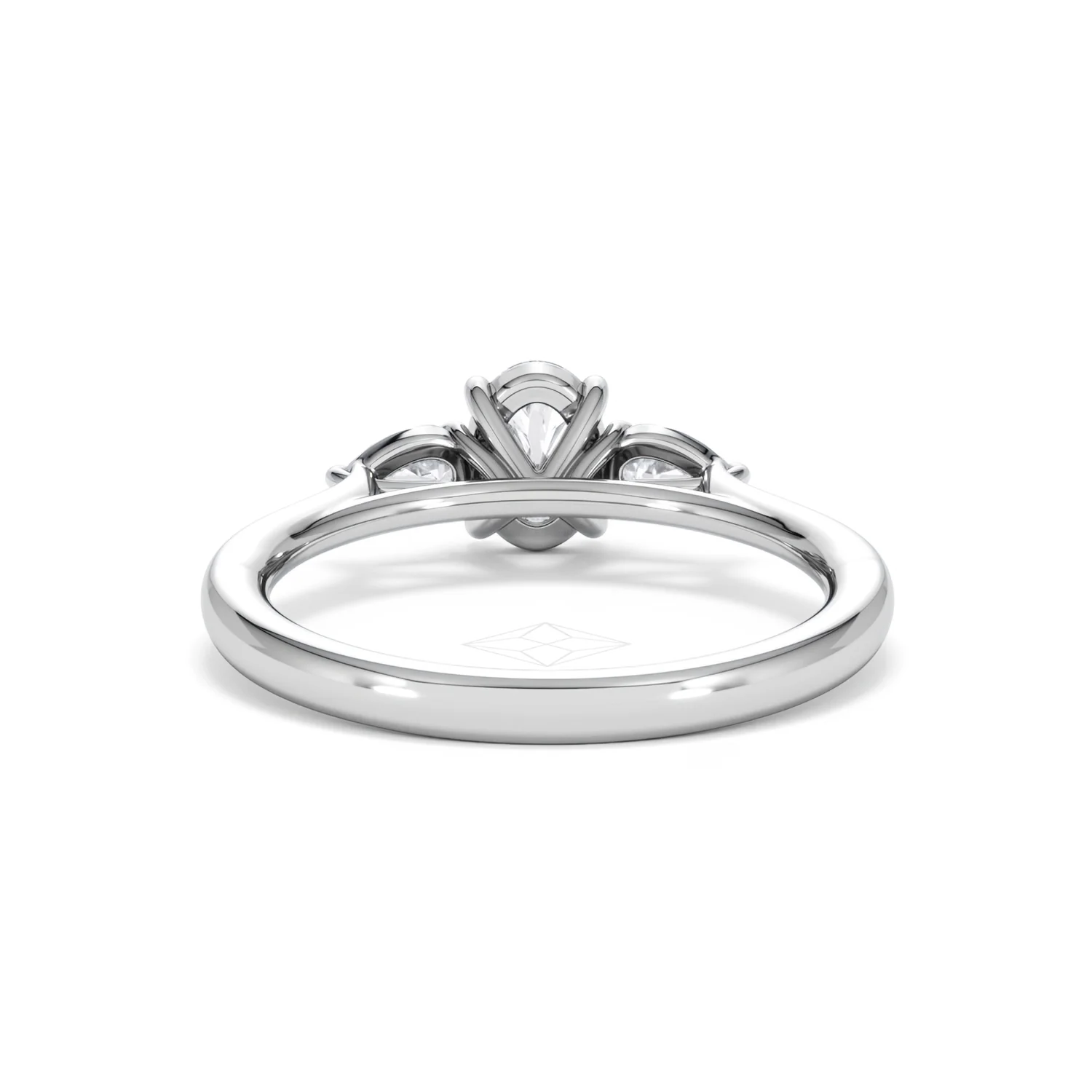 Evoke 3 Stone Oval Cut Lab Diamond Ring 0.50ct in 925 Silver - Image 49