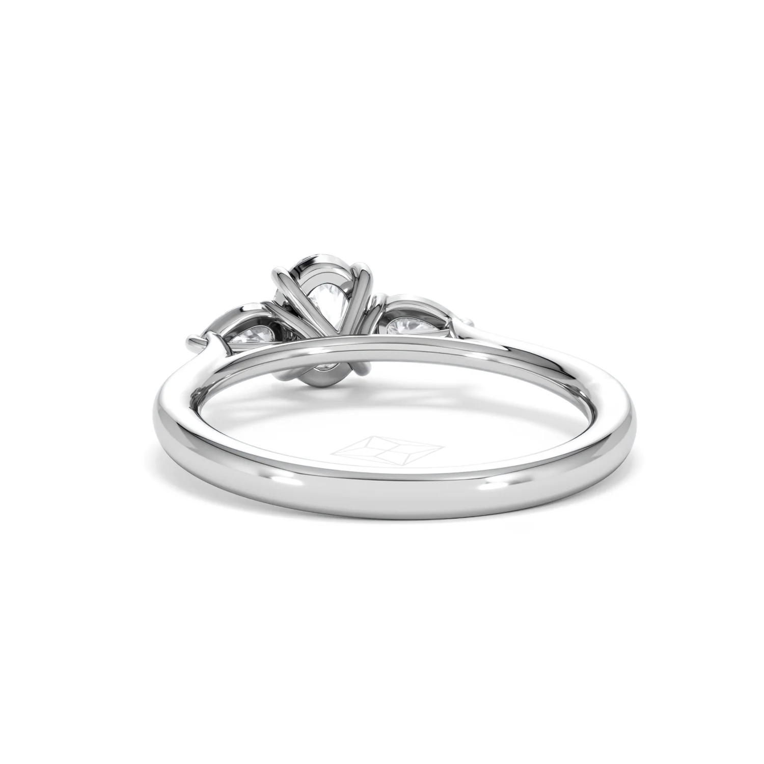Evoke 3 Stone Oval Cut Lab Diamond Ring 0.50ct in 925 Silver - Image 52