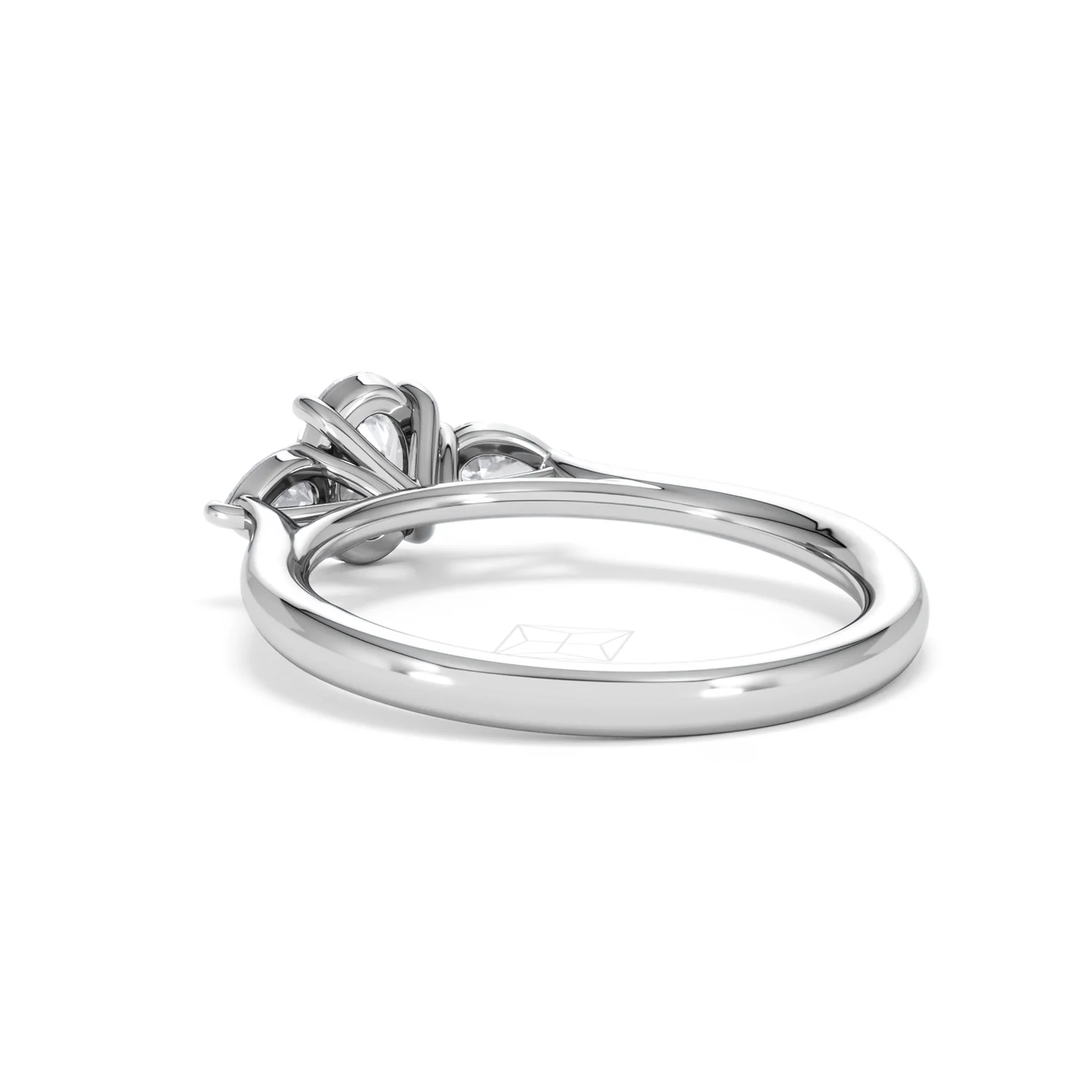 Evoke 3 Stone Oval Cut Lab Diamond Ring 0.50ct in 925 Silver - Image 56