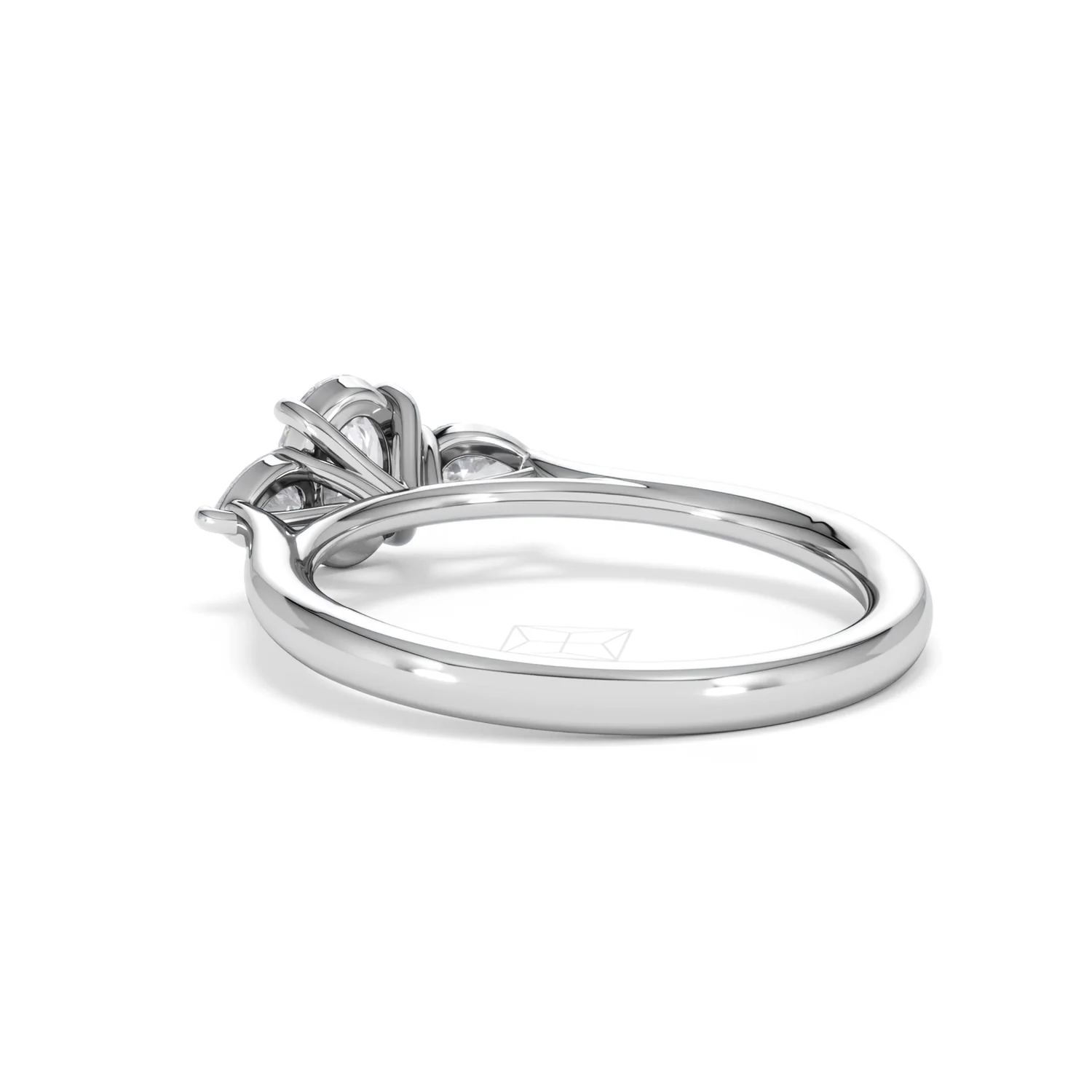 Evoke 3 Stone Oval Cut Lab Diamond Ring 0.50ct in 925 Silver - Image 57