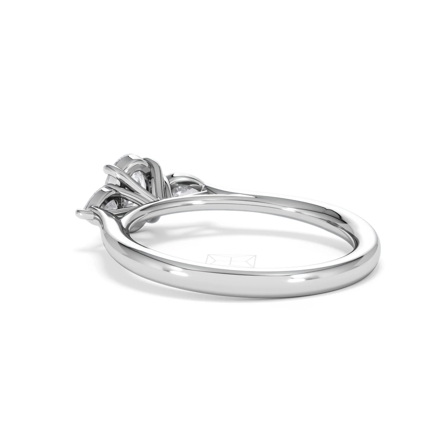 Evoke 3 Stone Oval Cut Lab Diamond Ring 0.50ct in 925 Silver - Image 58