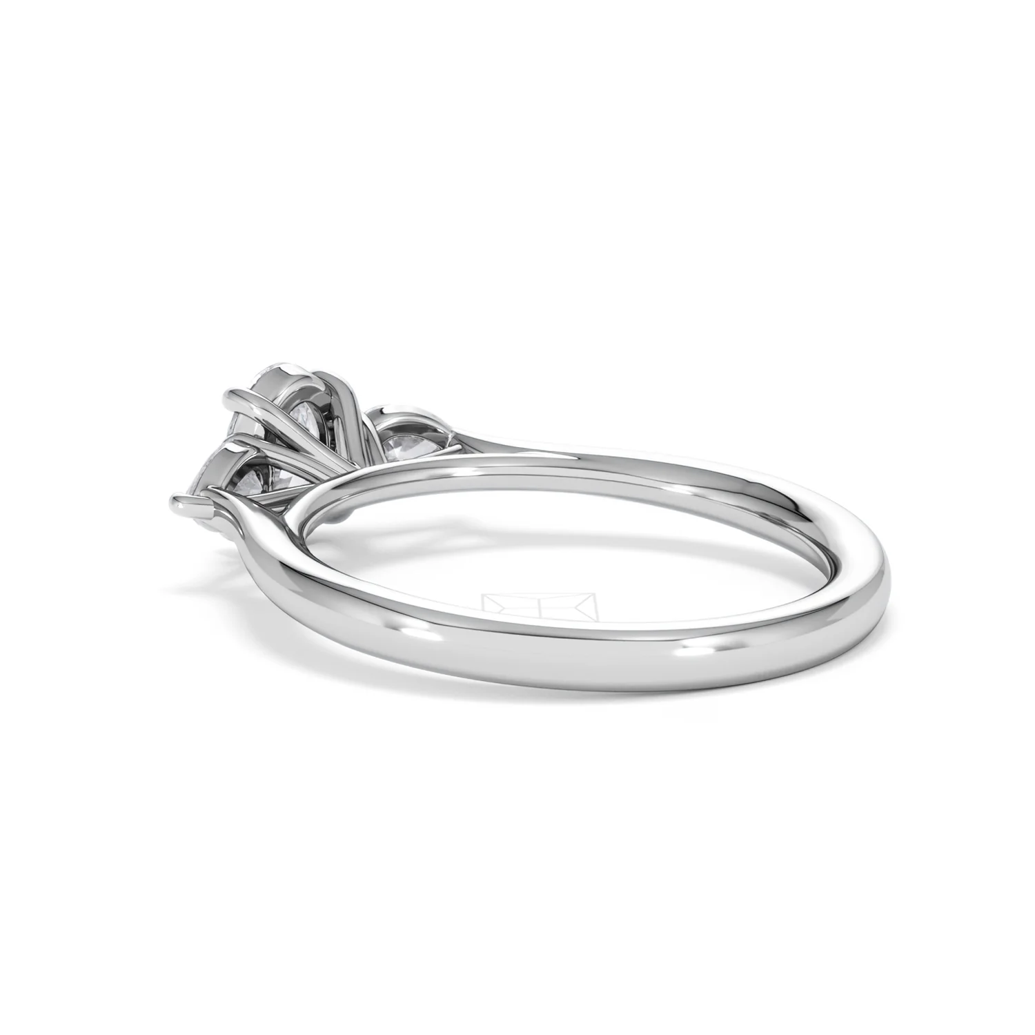 Evoke 3 Stone Oval Cut Lab Diamond Ring 0.50ct in 925 Silver - Image 59
