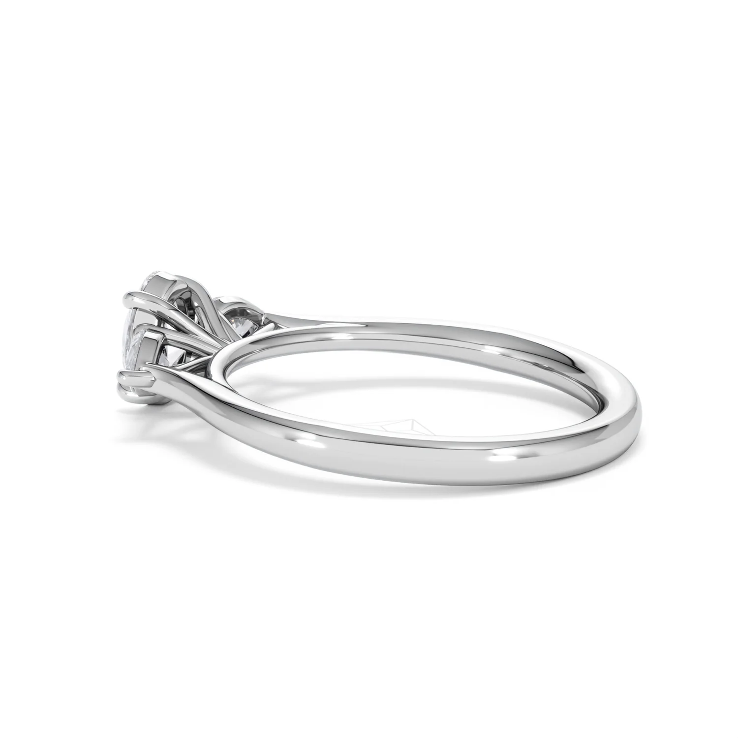 Evoke 3 Stone Oval Cut Lab Diamond Ring 0.50ct in 925 Silver - Image 63