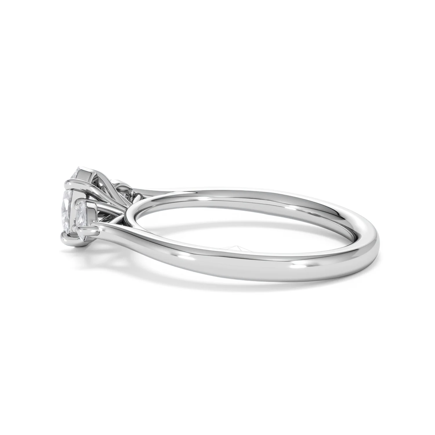 Evoke 3 Stone Oval Cut Lab Diamond Ring 0.50ct in 925 Silver - Image 66