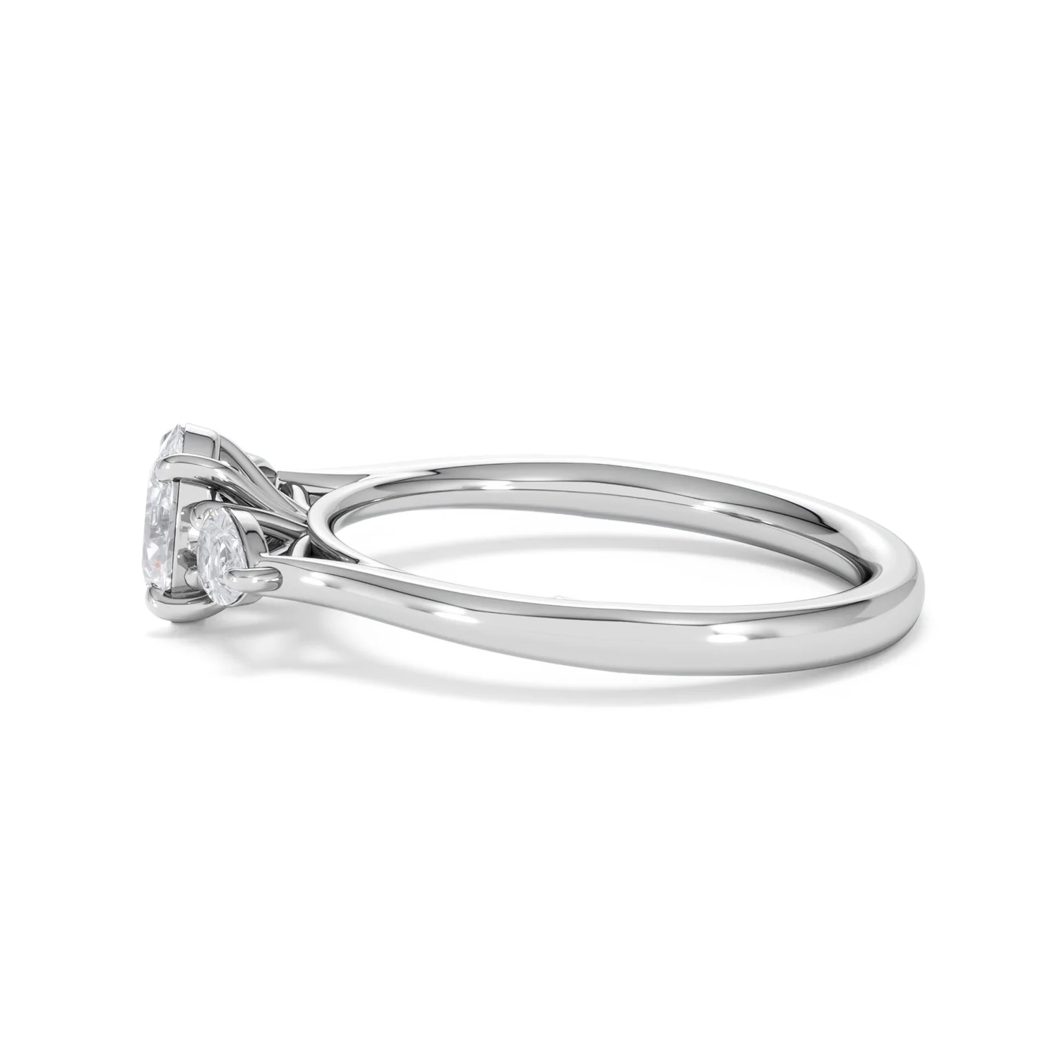 Evoke 3 Stone Oval Cut Lab Diamond Ring 0.50ct in 925 Silver - Image 69