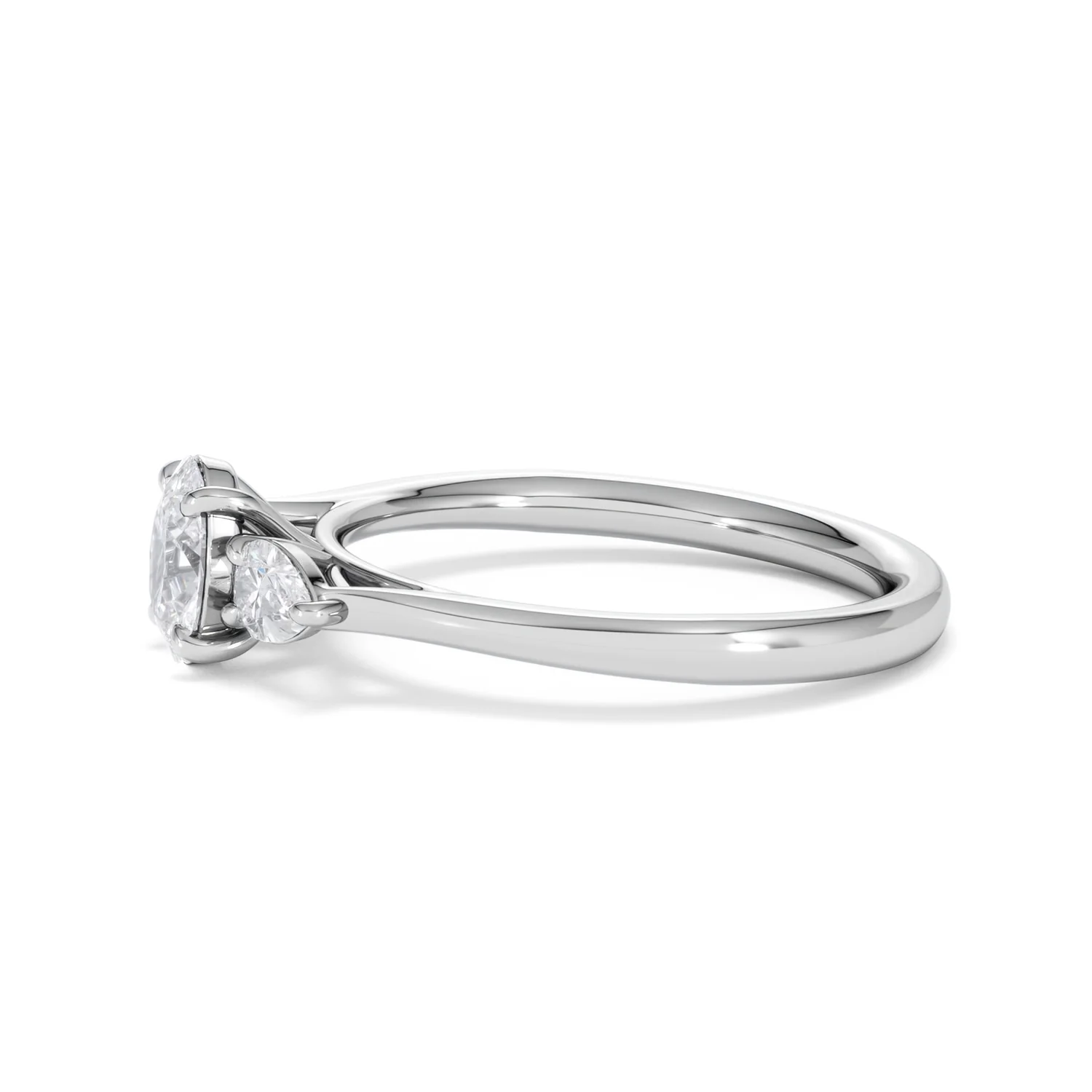 Evoke 3 Stone Oval Cut Lab Diamond Ring 0.50ct in 925 Silver - Image 72