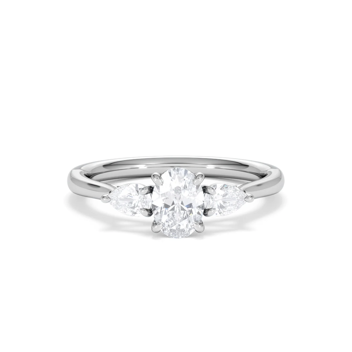 Evoke 3 Stone Oval Cut Lab Diamond Ring 0.50ct in 925 Silver - Image 9