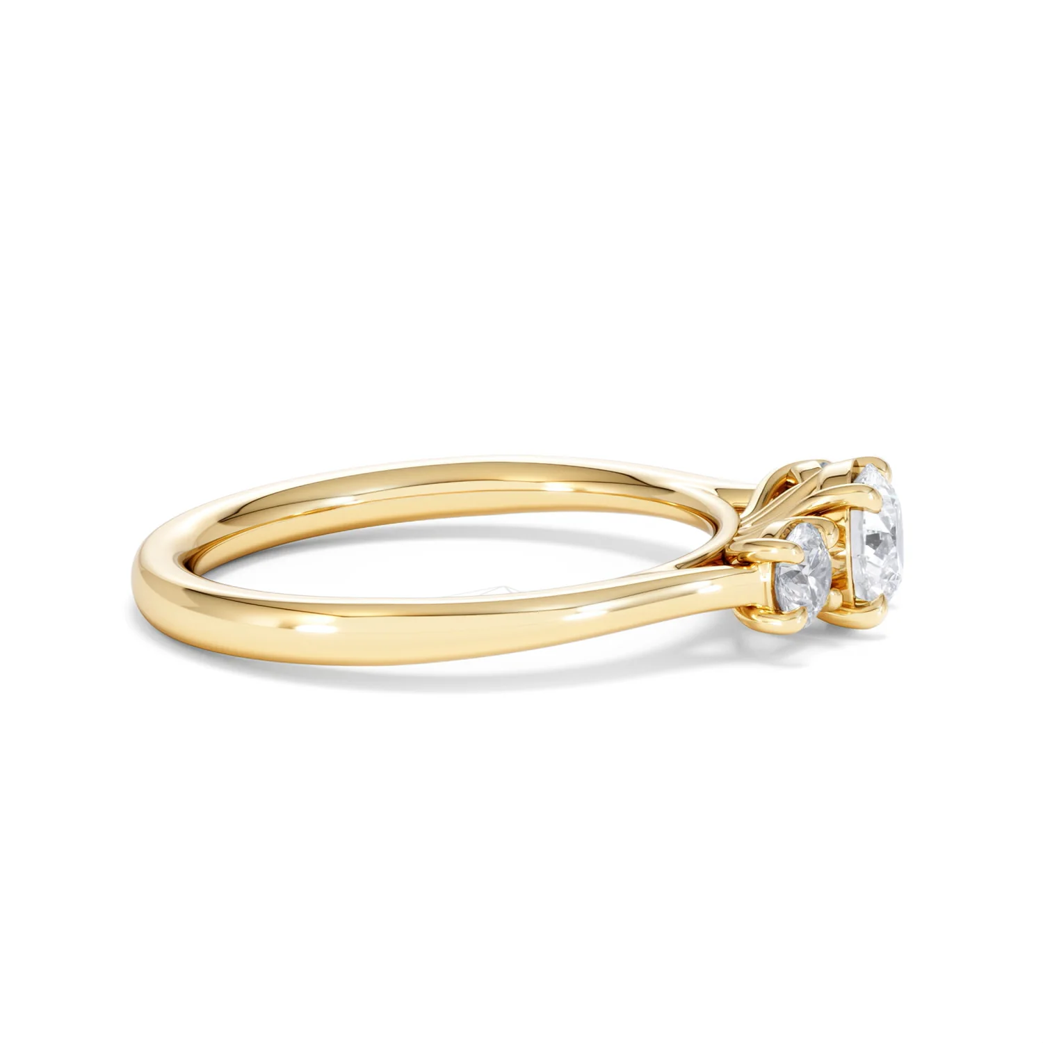 Evoke 3 Stone Round Cut Lab Diamond Ring 0.50ct in 18K Gold Vermeil - Image 26