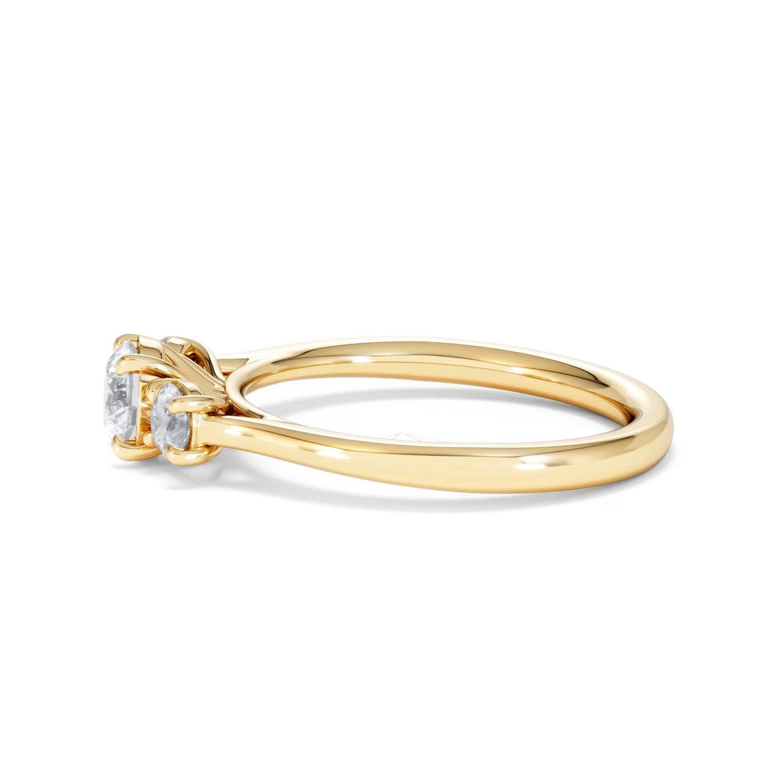 Evoke 3 Stone Round Cut Lab Diamond Ring 0.50ct in 18K Gold Vermeil - Image 69