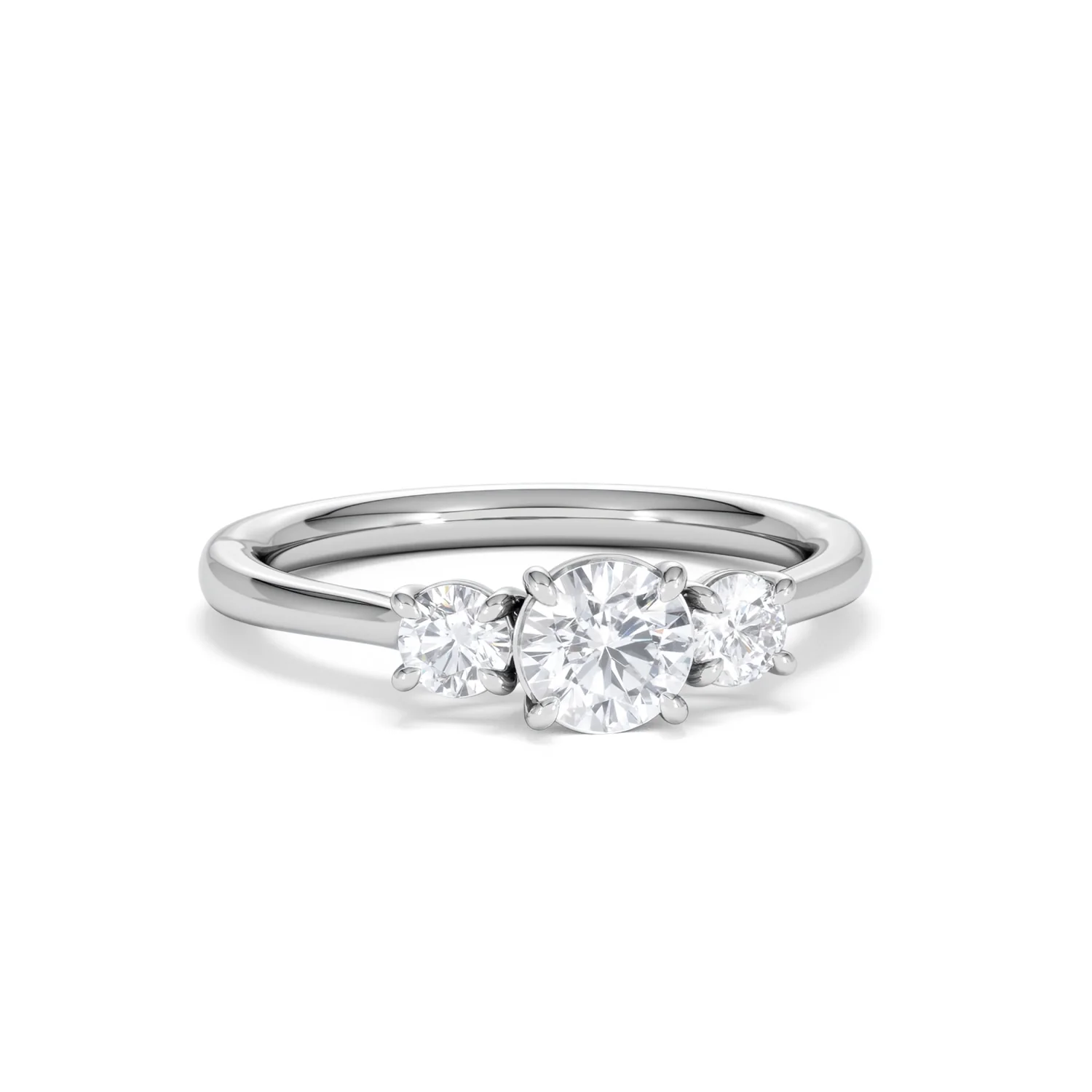 Evoke 3 Stone Round Cut Lab Diamond Ring 0.50ct in 925 Silver - Image 10