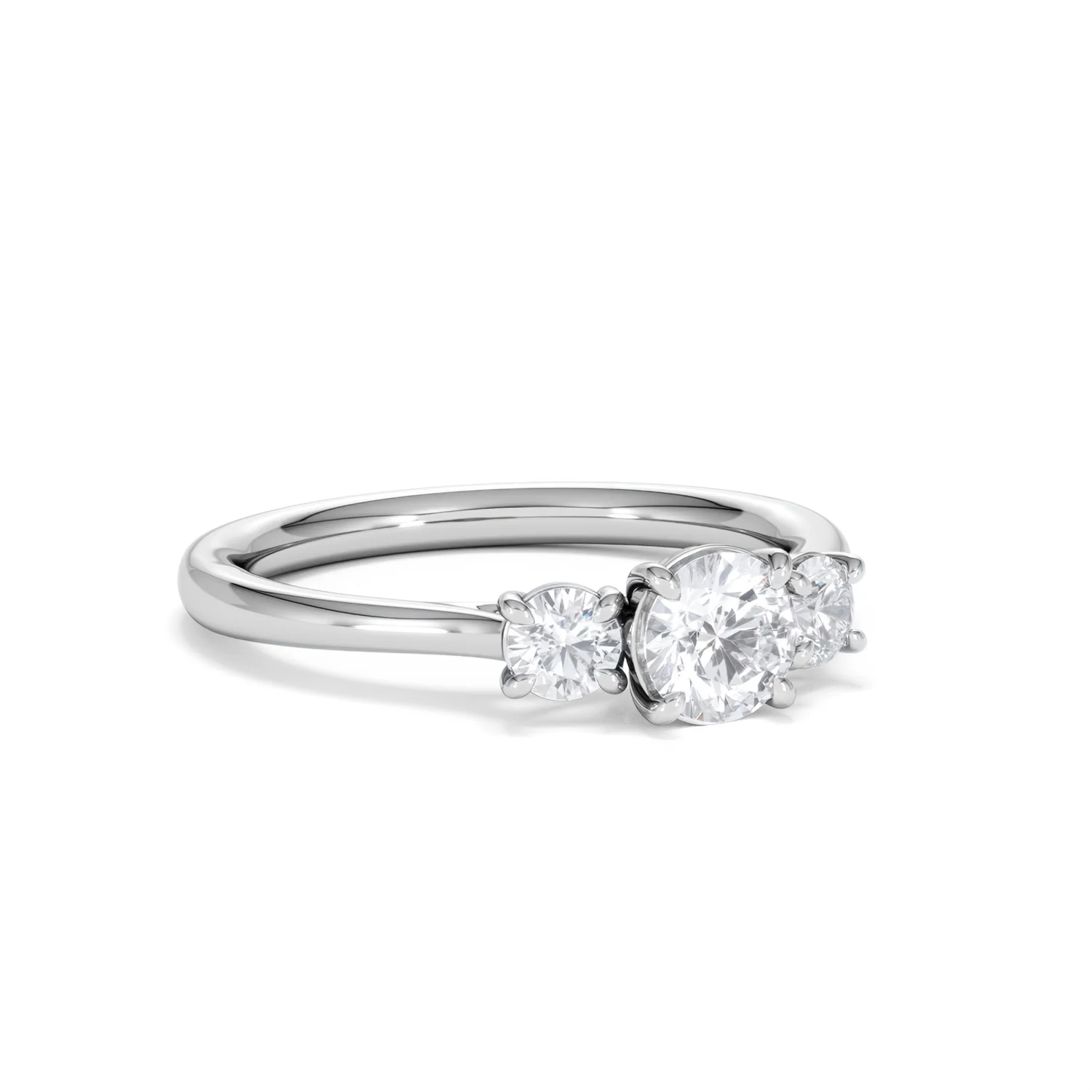 Evoke 3 Stone Round Cut Lab Diamond Ring 0.50ct in 925 Silver - Image 14