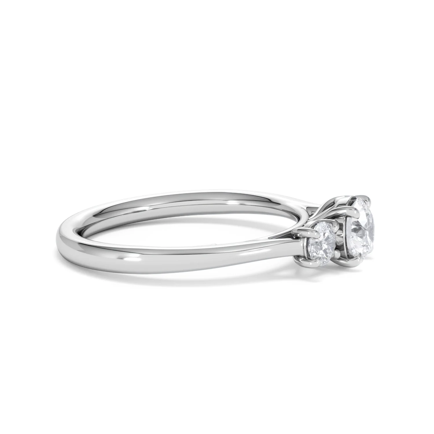 Evoke 3 Stone Round Cut Lab Diamond Ring 0.50ct in 925 Silver - Image 24