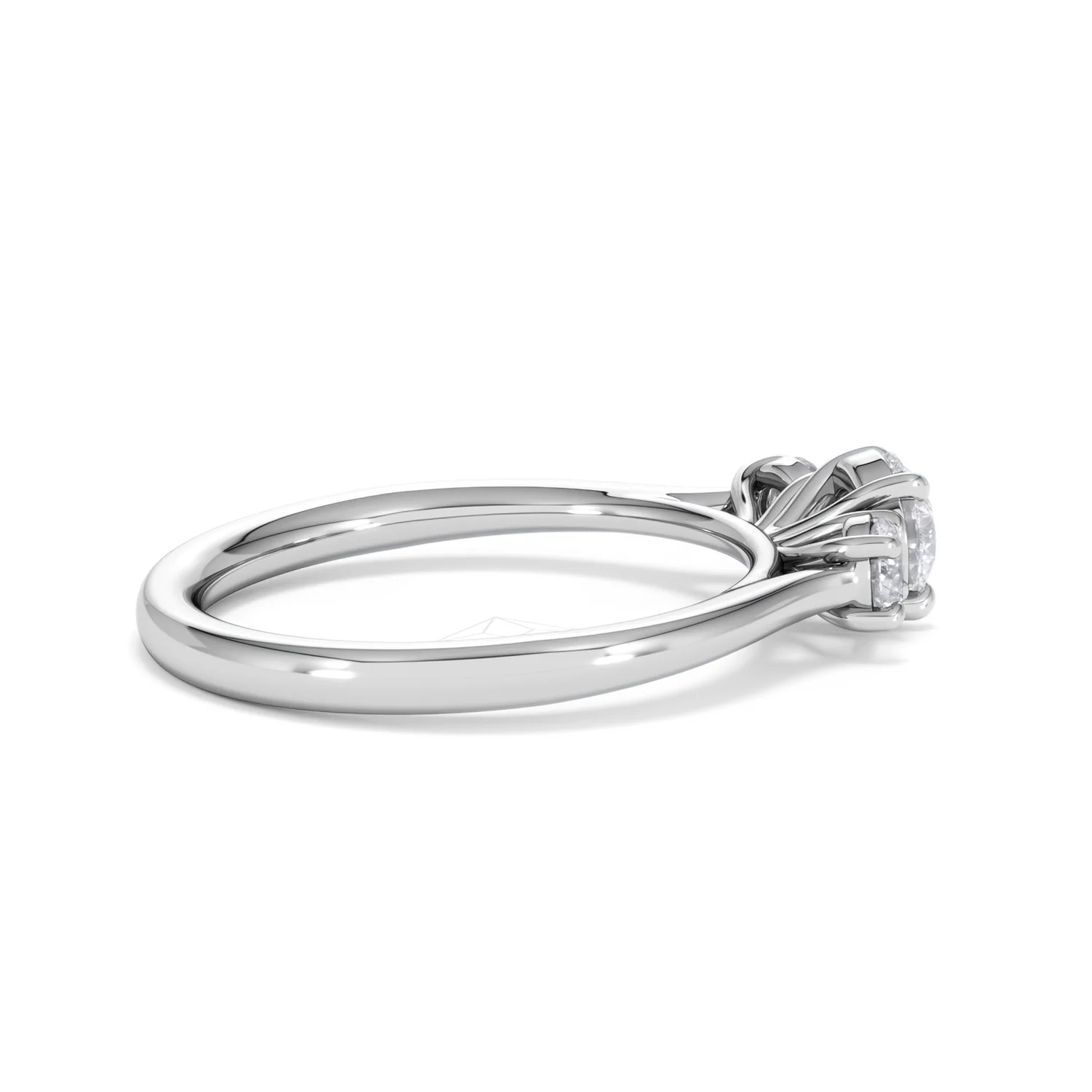 Evoke 3 Stone Round Cut Lab Diamond Ring 0.50ct in 925 Silver - Image 31