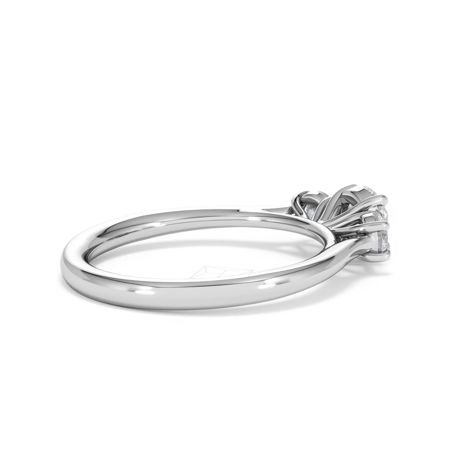 Evoke 3 Stone Round Cut Lab Diamond Ring 0.50ct in 925 Silver - Image 34