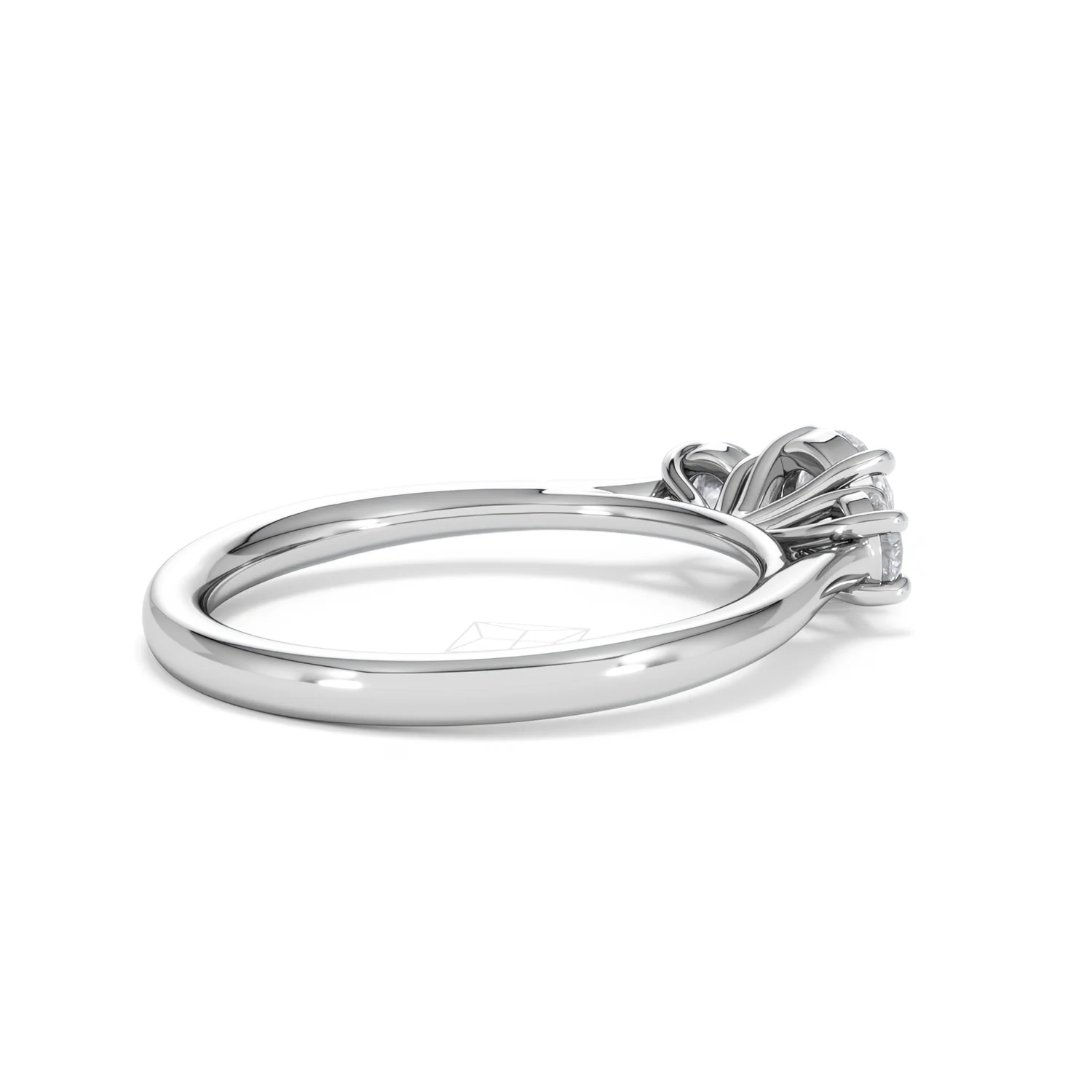 Evoke 3 Stone Round Cut Lab Diamond Ring 0.50ct in 925 Silver - Image 35