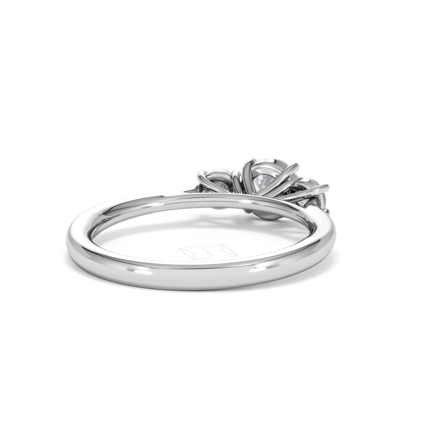 Evoke 3 Stone Round Cut Lab Diamond Ring 0.50ct in 925 Silver - Image 42