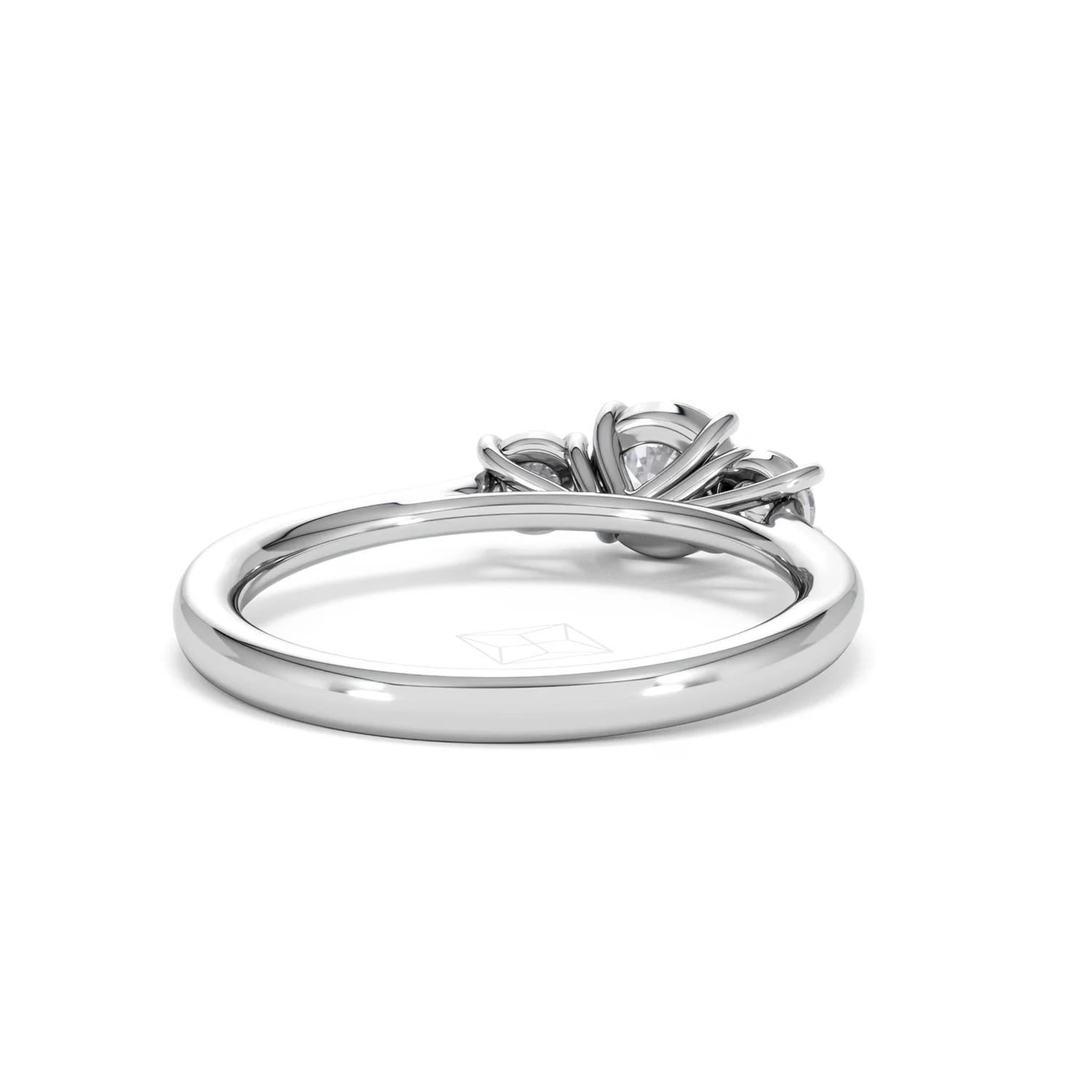 Evoke 3 Stone Round Cut Lab Diamond Ring 0.50ct in 925 Silver - Image 43