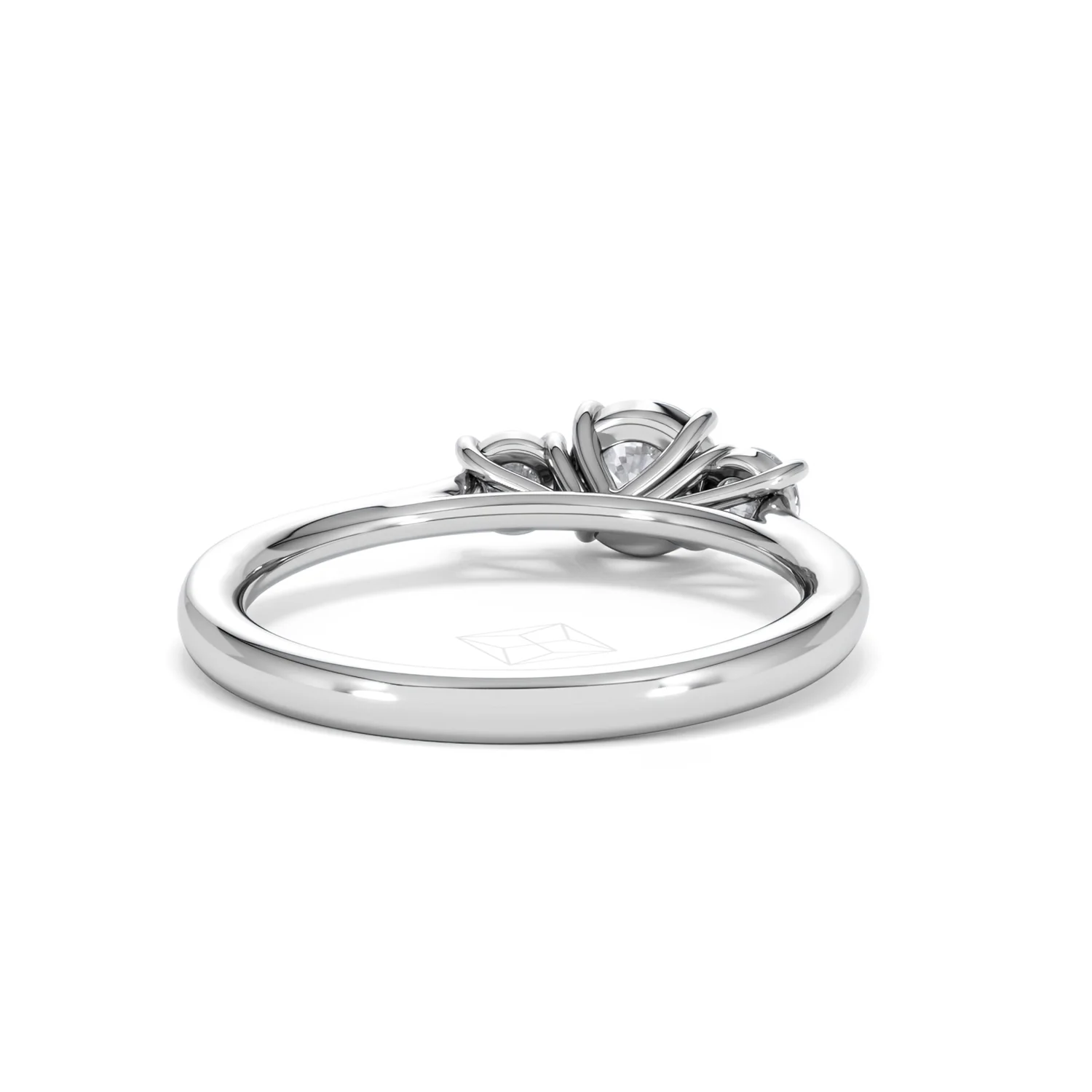 Evoke 3 Stone Round Cut Lab Diamond Ring 0.50ct in 925 Silver - Image 44