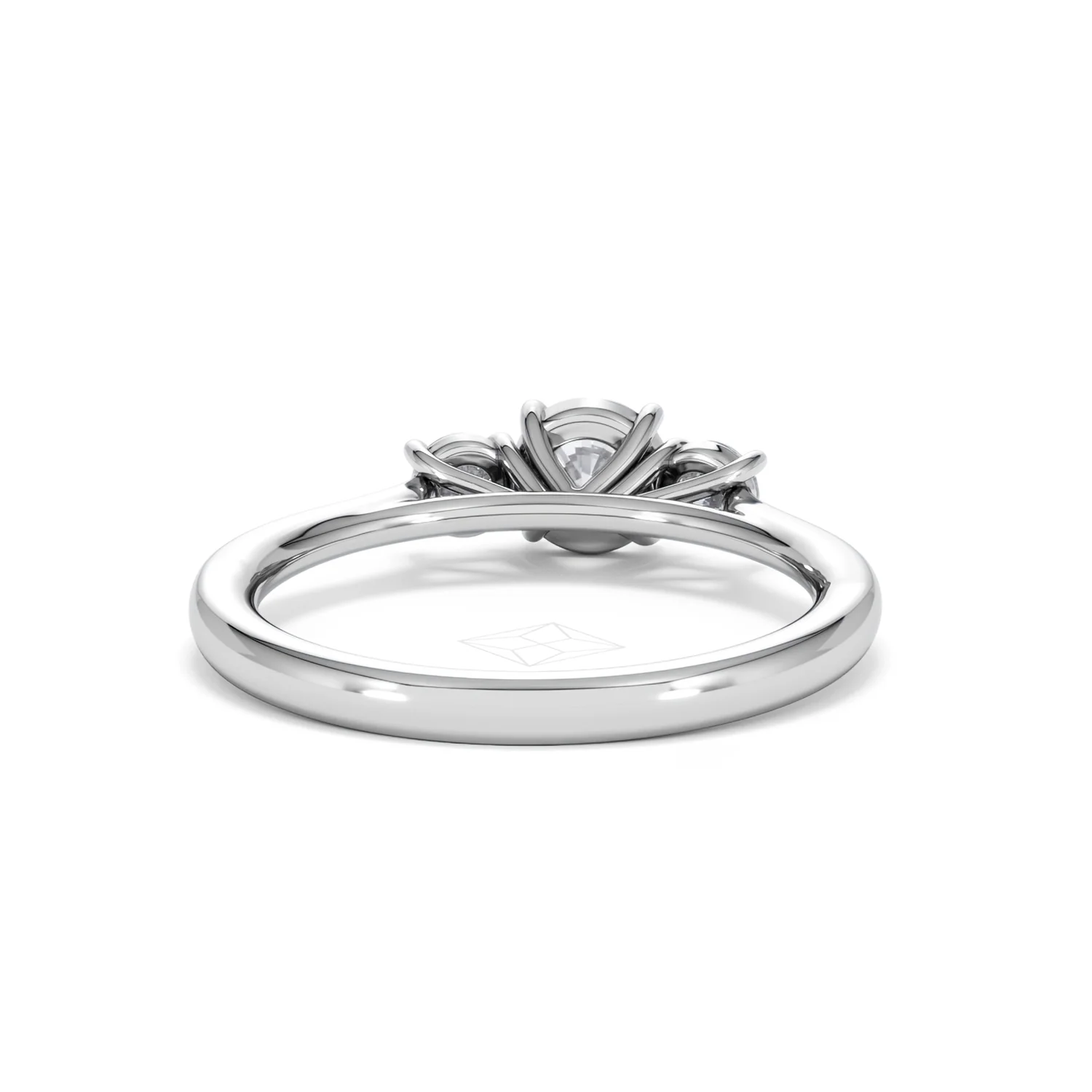 Evoke 3 Stone Round Cut Lab Diamond Ring 0.50ct in 925 Silver - Image 46