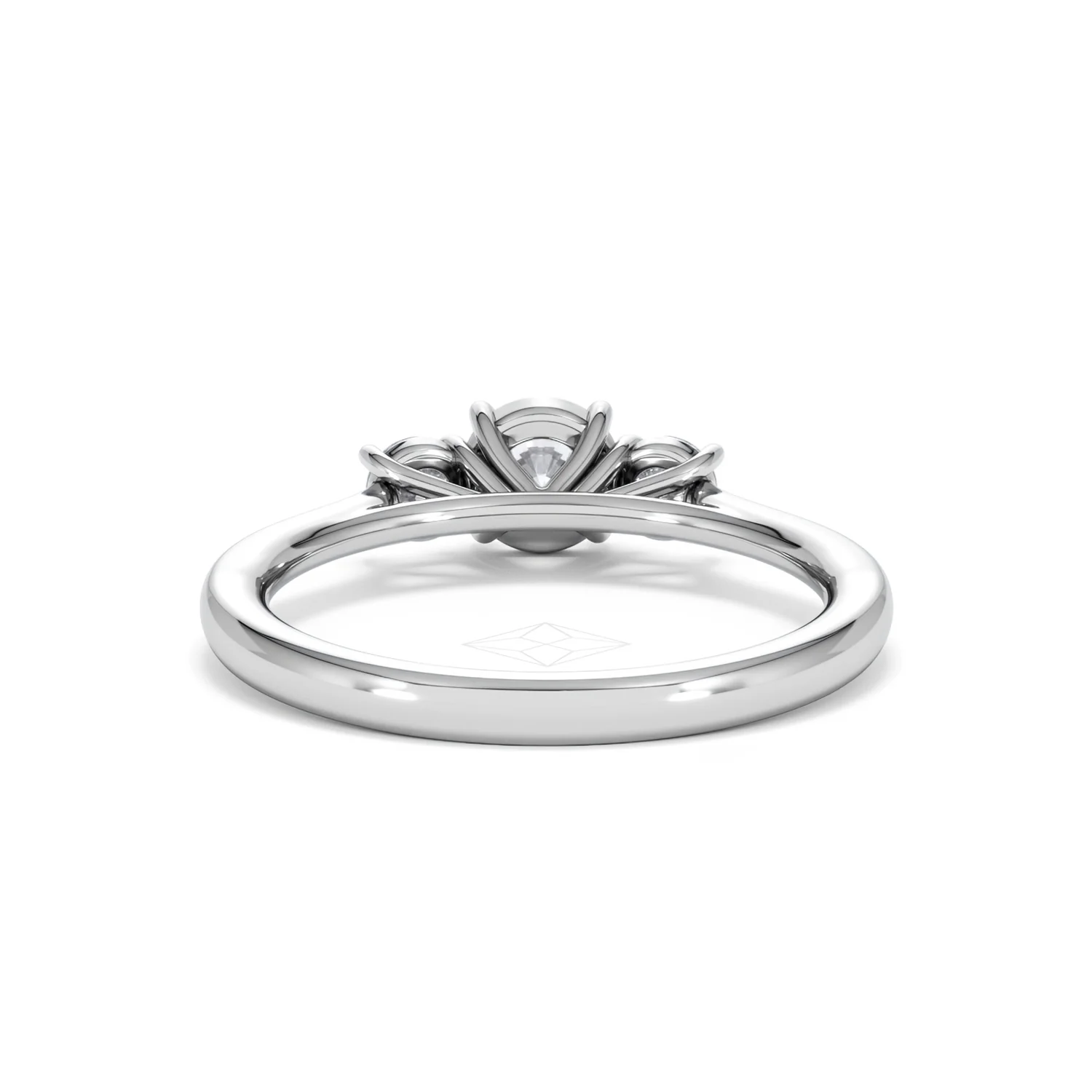 Evoke 3 Stone Round Cut Lab Diamond Ring 0.50ct in 925 Silver - Image 48
