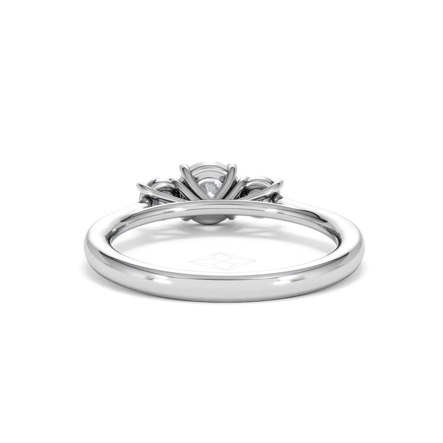 Evoke 3 Stone Round Cut Lab Diamond Ring 0.50ct in 925 Silver - Image 49