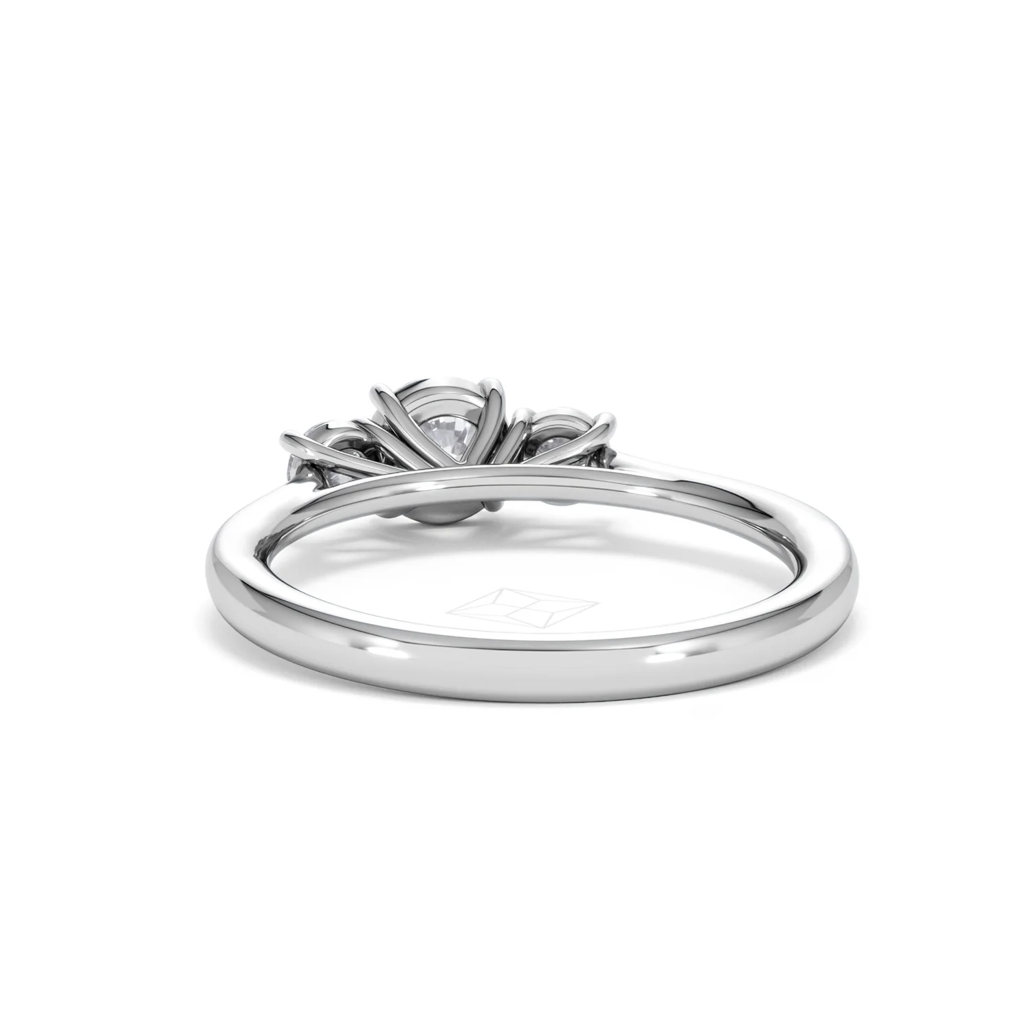 Evoke 3 Stone Round Cut Lab Diamond Ring 0.50ct in 925 Silver - Image 51