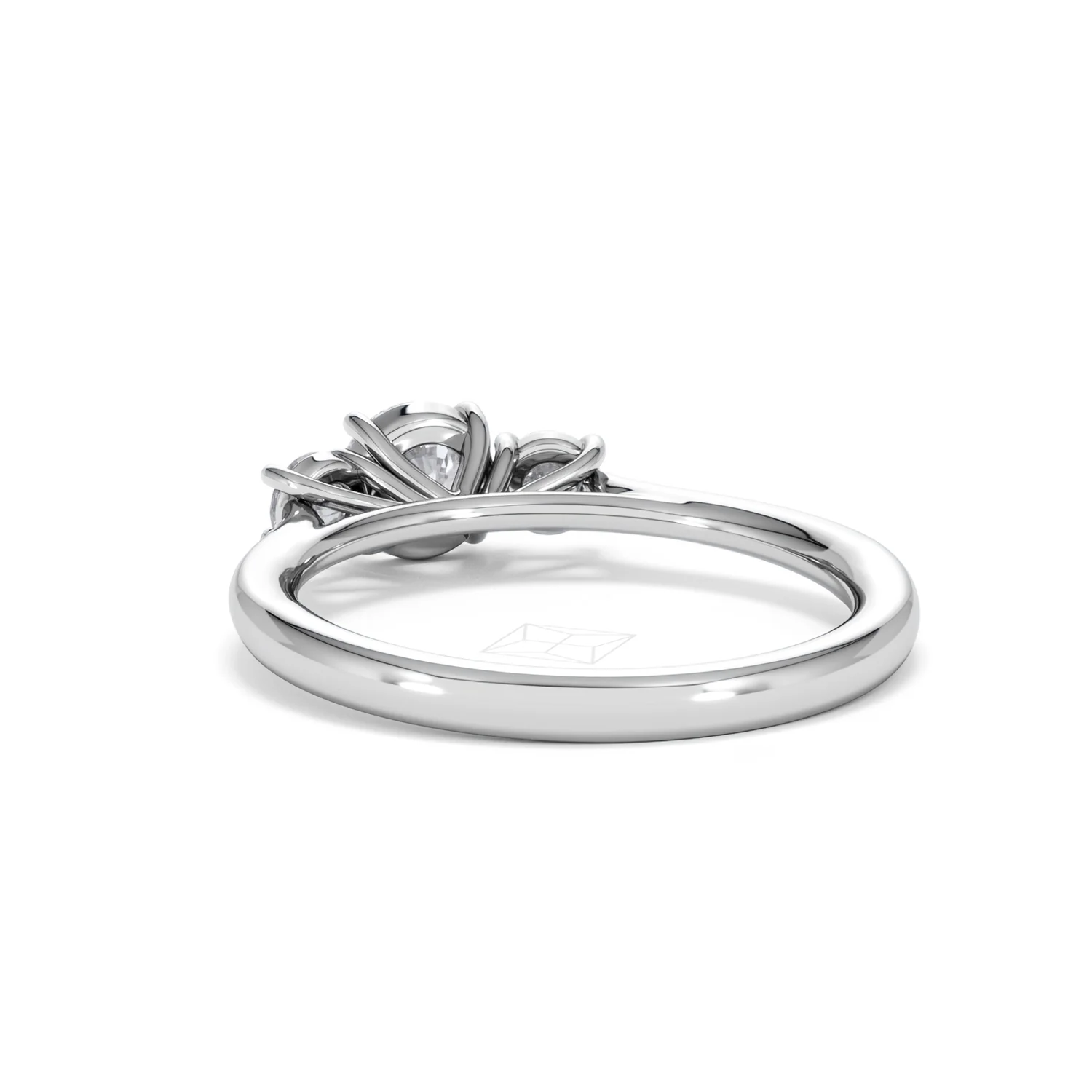 Evoke 3 Stone Round Cut Lab Diamond Ring 0.50ct in 925 Silver - Image 53
