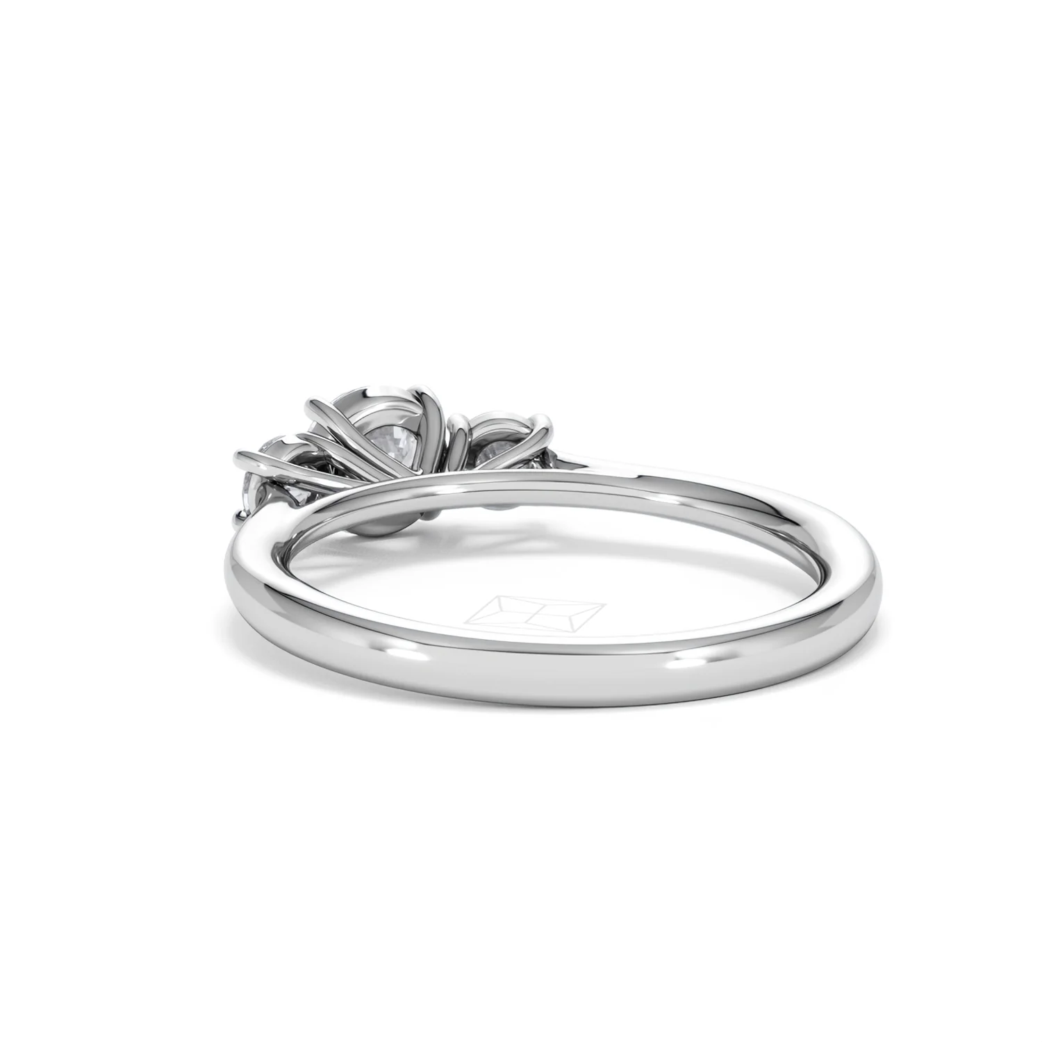 Evoke 3 Stone Round Cut Lab Diamond Ring 0.50ct in 925 Silver - Image 54