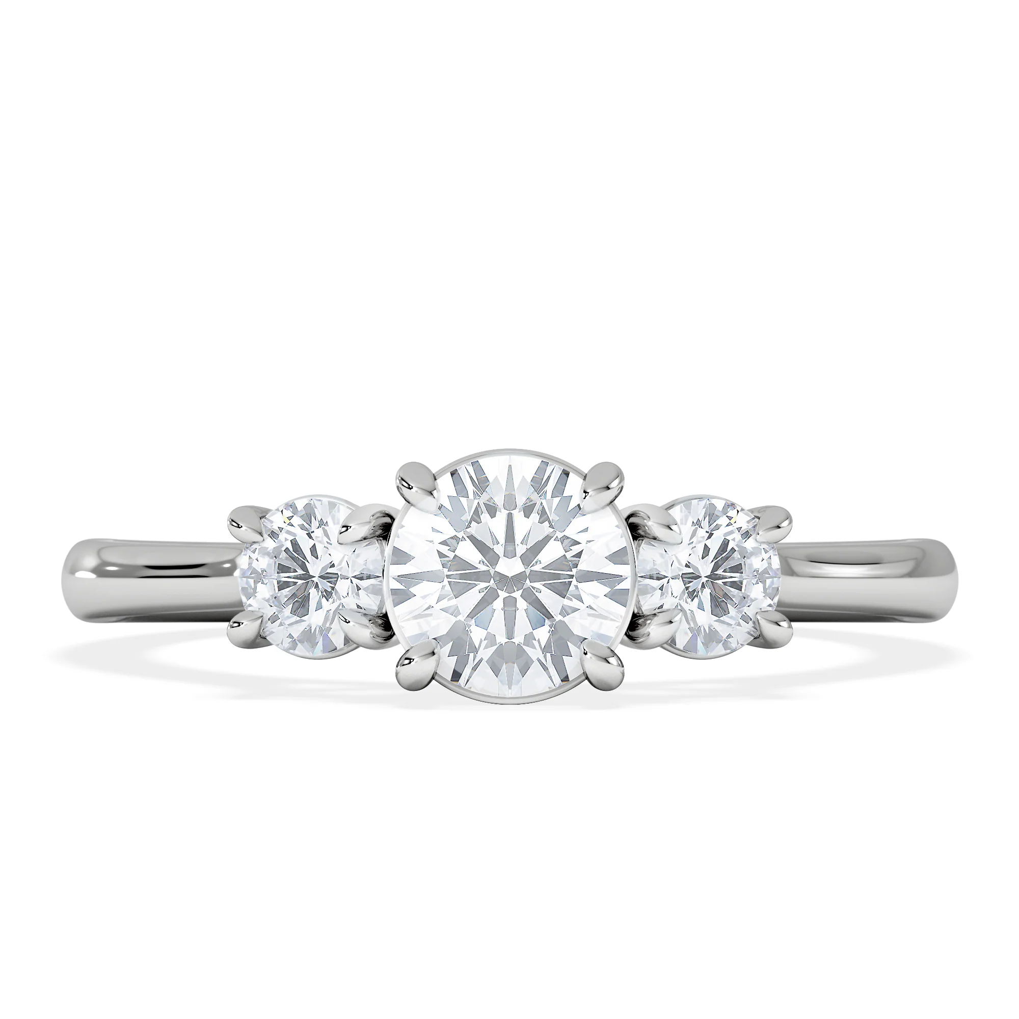 Evoke 3 Stone Round Cut Lab Diamond Ring 0.50ct in 925 Silver - Image 6