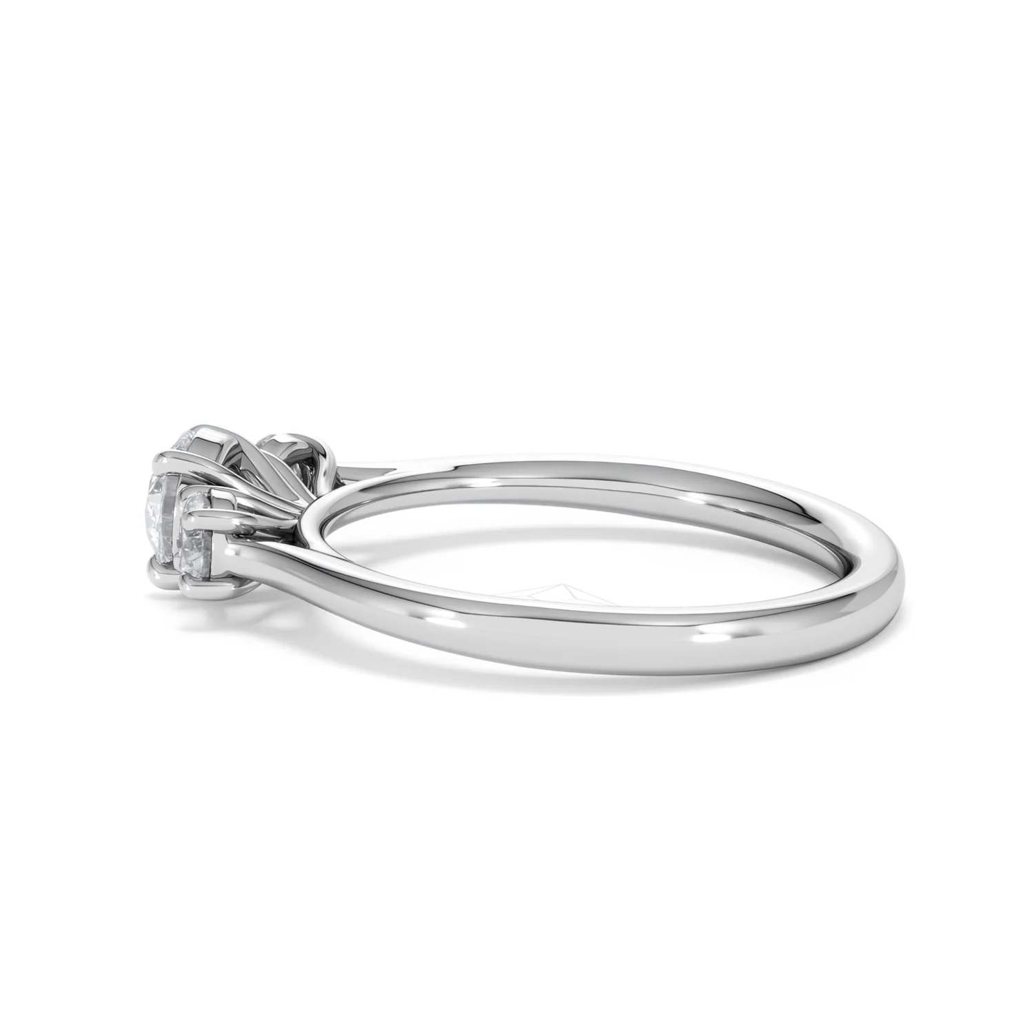 Evoke 3 Stone Round Cut Lab Diamond Ring 0.50ct in 925 Silver - Image 65