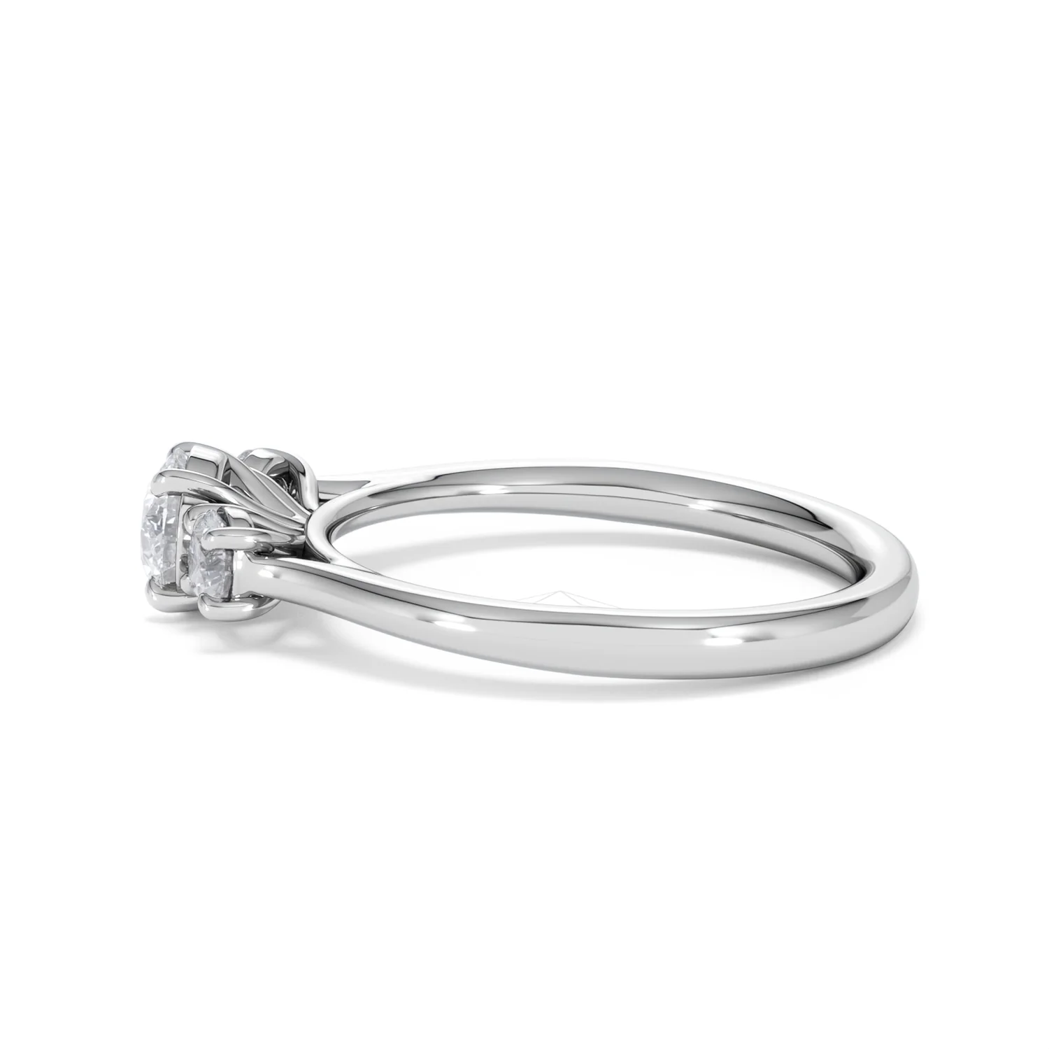 Evoke 3 Stone Round Cut Lab Diamond Ring 0.50ct in 925 Silver - Image 67