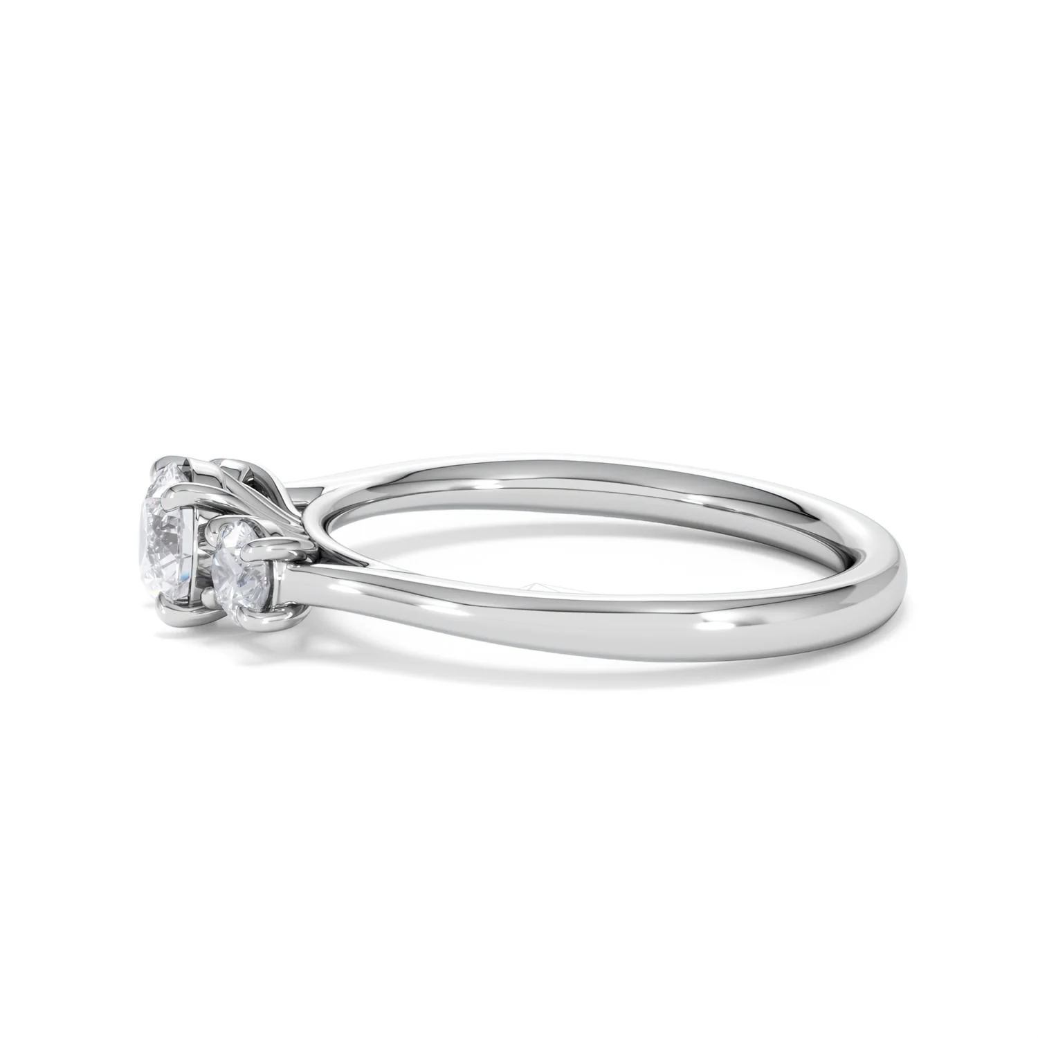 Evoke 3 Stone Round Cut Lab Diamond Ring 0.50ct in 925 Silver - Image 70