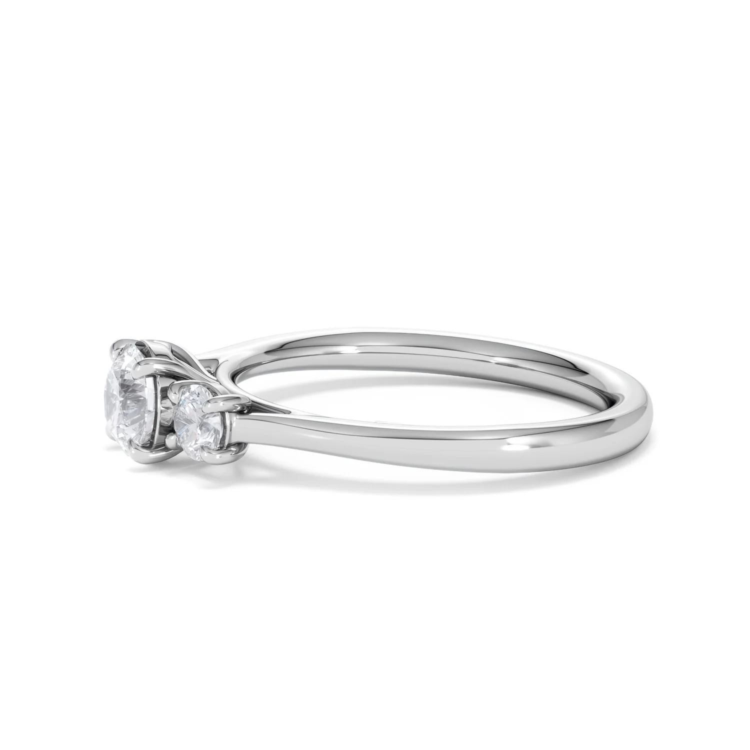 Evoke 3 Stone Round Cut Lab Diamond Ring 0.50ct in 925 Silver - Image 72