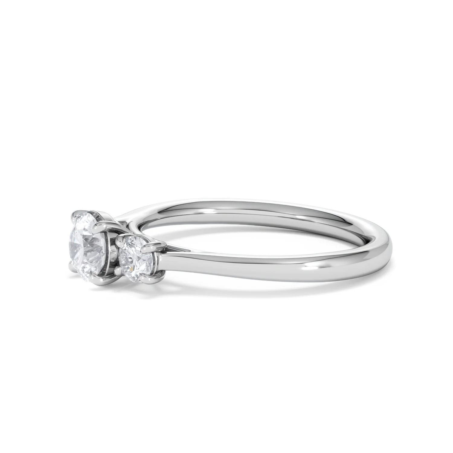 Evoke 3 Stone Round Cut Lab Diamond Ring 0.50ct in 925 Silver - Image 74